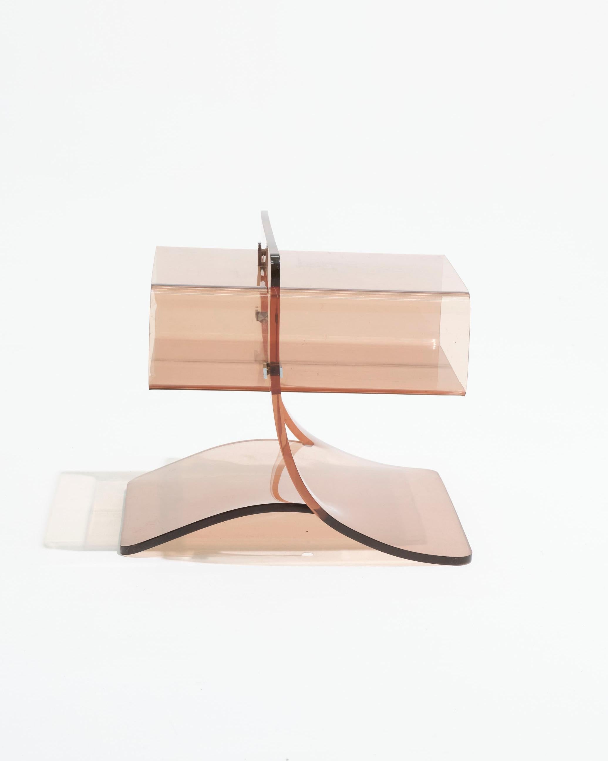 Smoked plexiglass bedside, Michel Dumas, 1970s For Sale 1