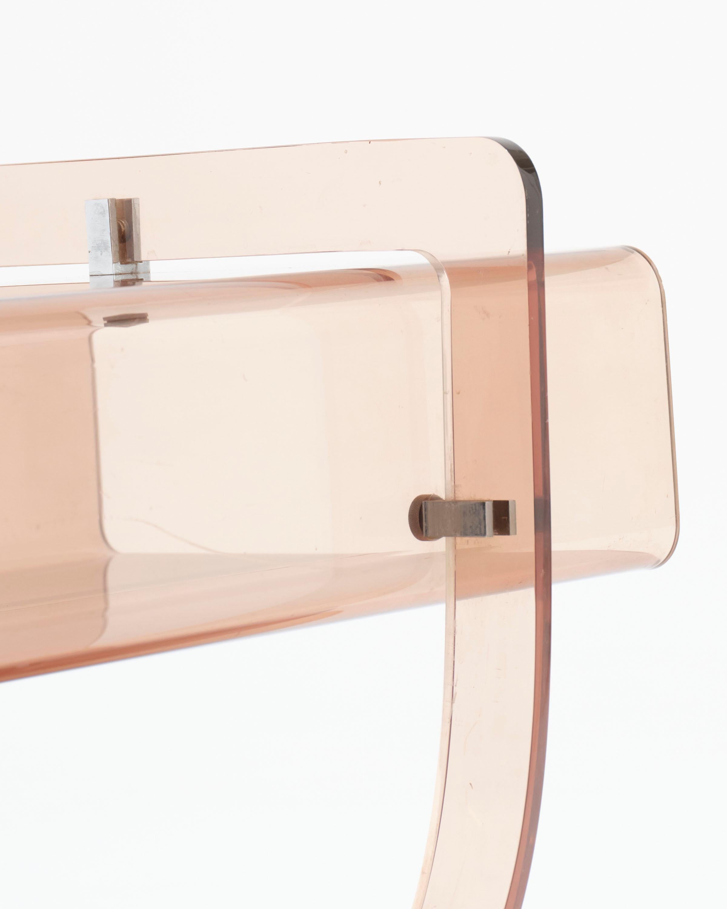 Smoked plexiglass bedside, Michel Dumas, 1970s For Sale 4