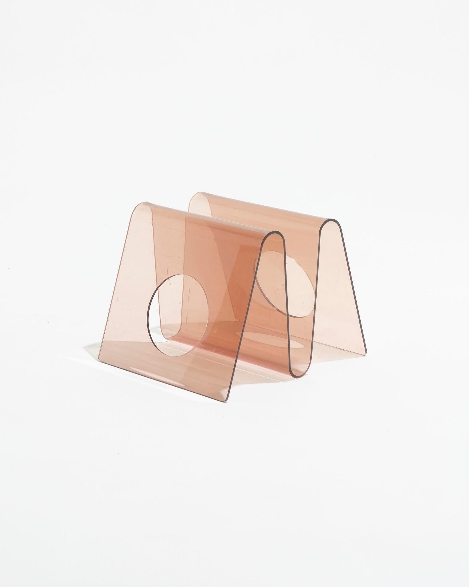 Fine XX secolo Portariviste in plexiglass fumé, Michel Dumas, anni '70 in vendita
