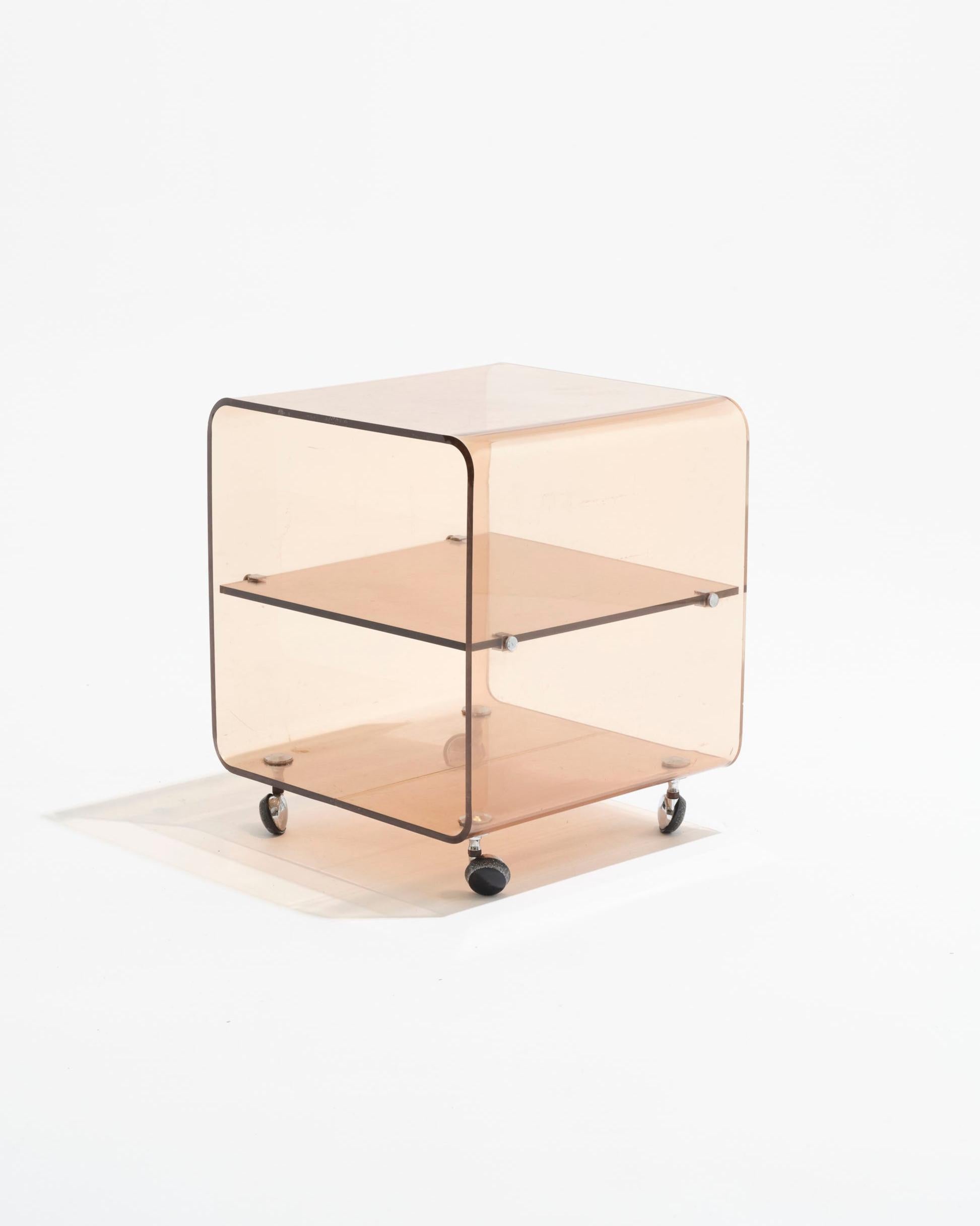 Vetro Tavolino in plexiglass fumé, Michel Dumas, anni '70 in vendita