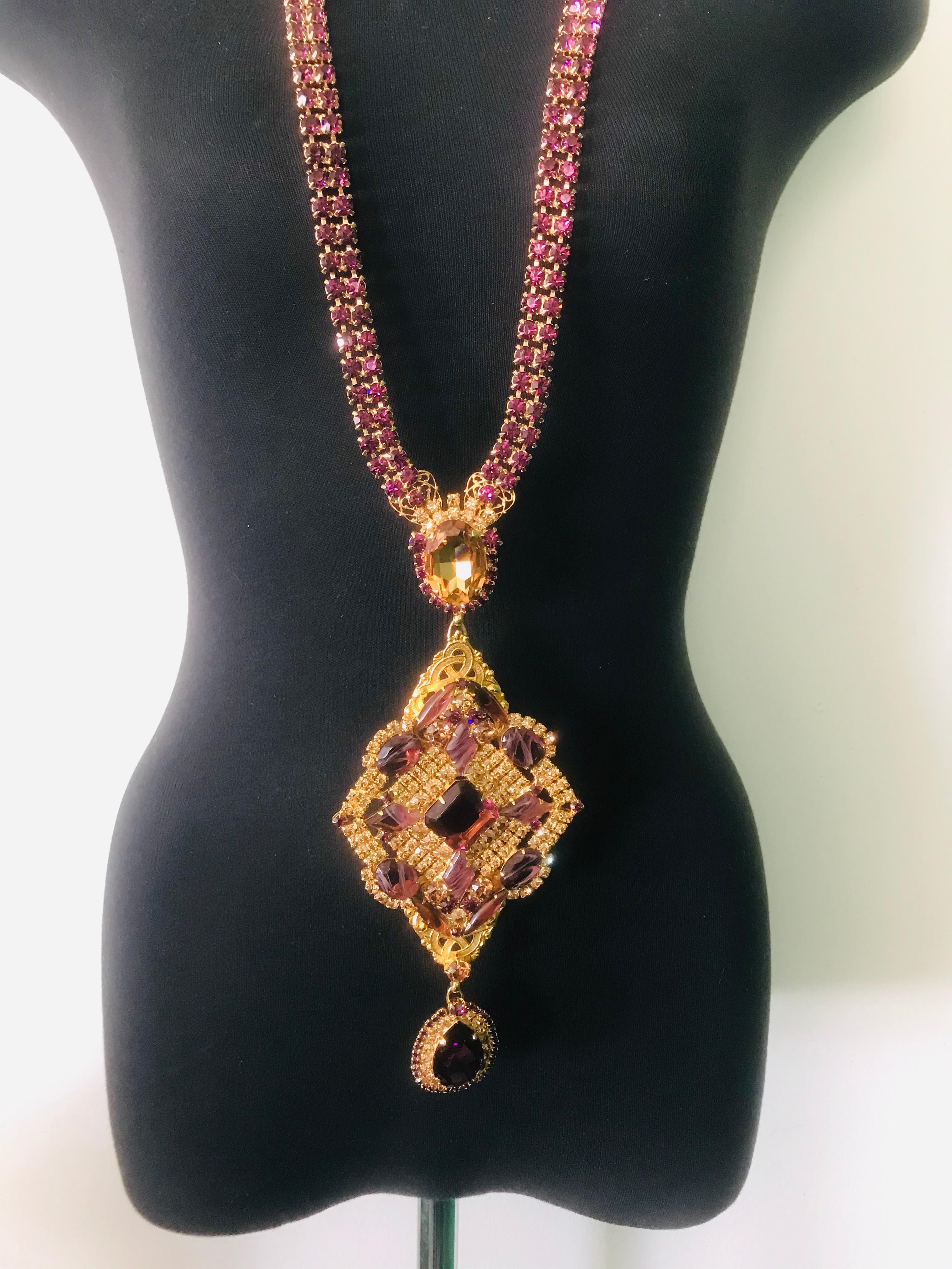 Smoked Topaz and Amethyst Austrian Crystal 