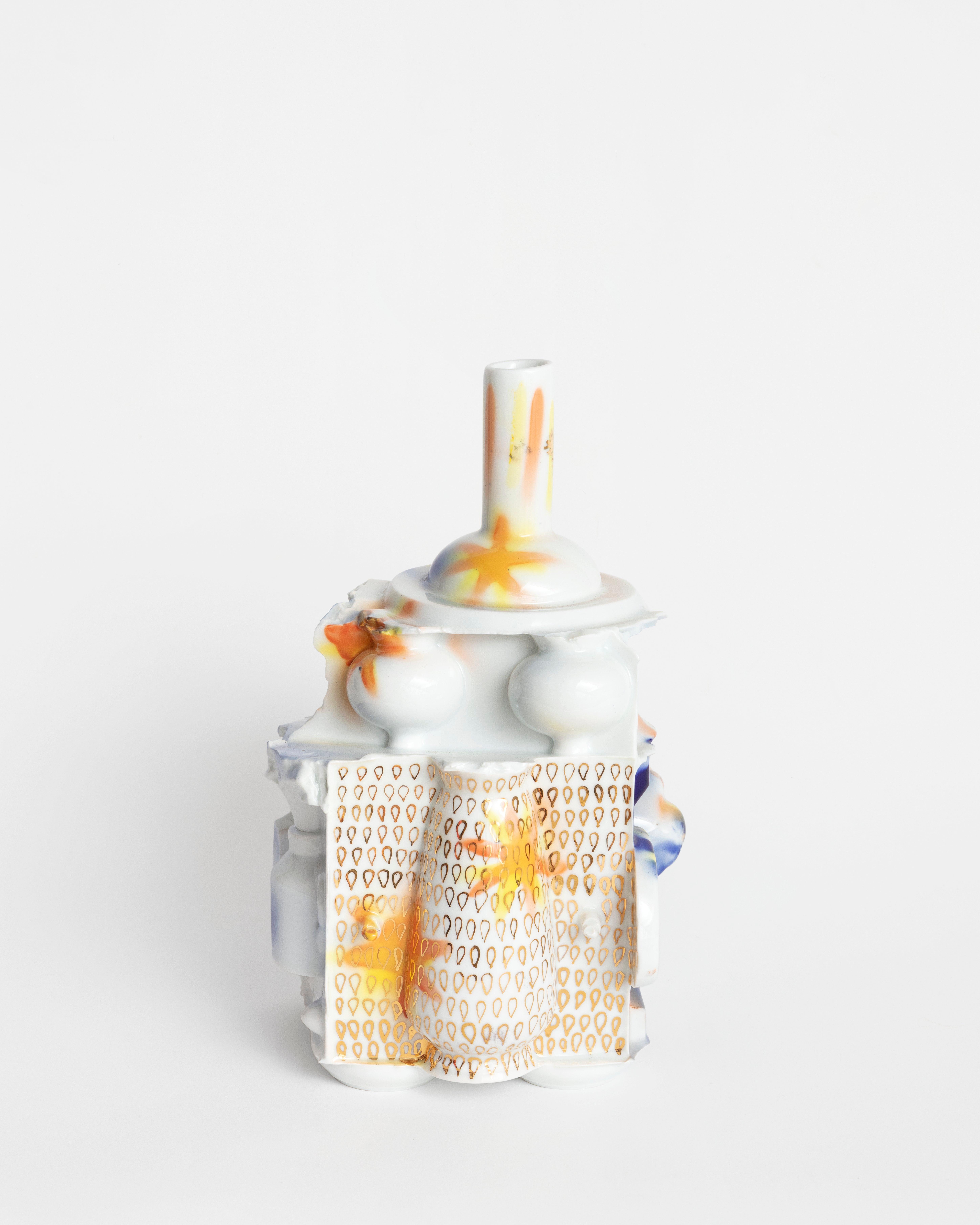 Émaillé Vase en porcelaine émaillée décoré « Smoker », pièce unique en vente