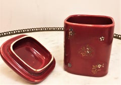 Smoker-Set aus roter Fayence des Heiligen Clement Napoleon III.