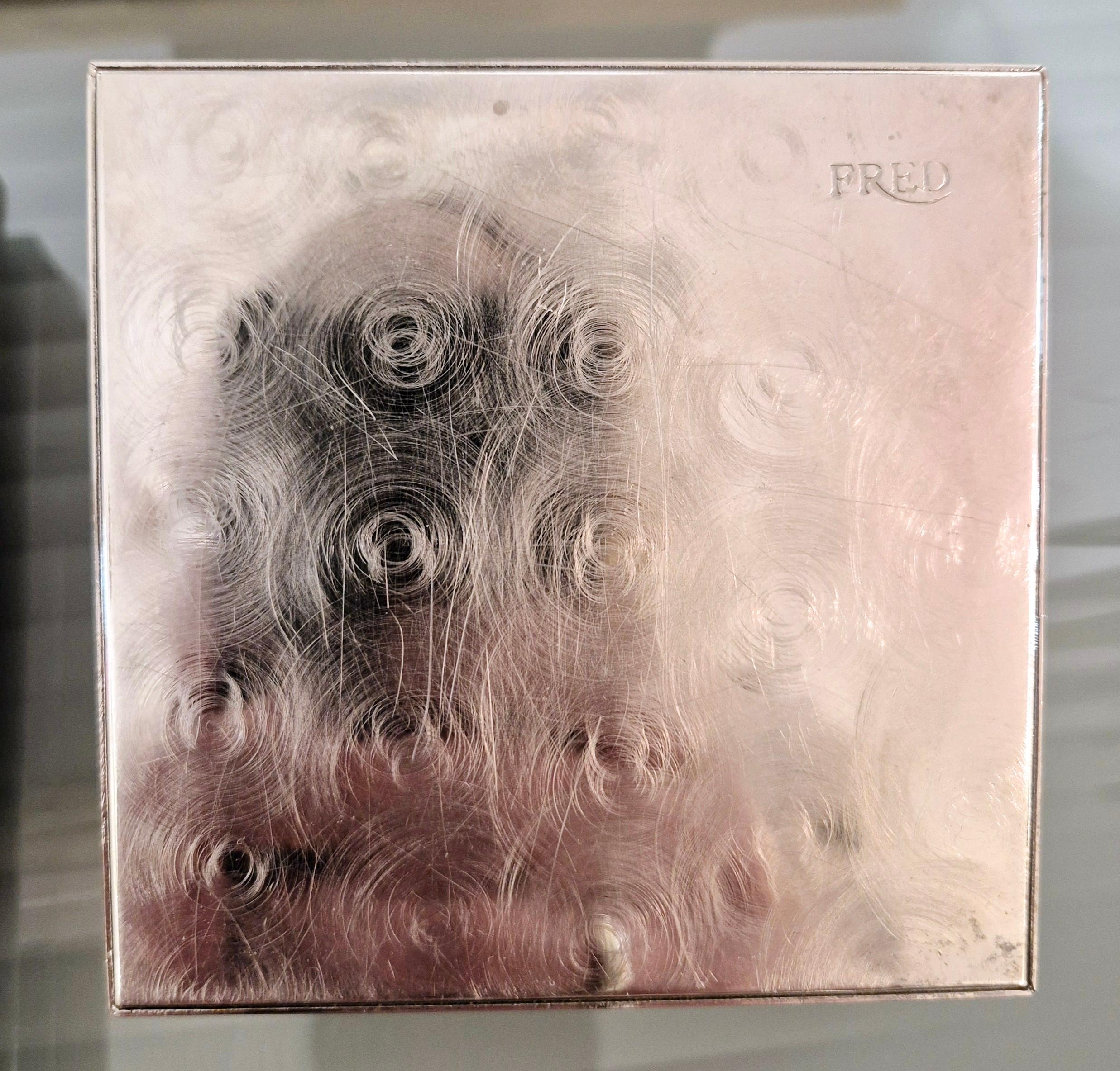 Juego de fumador firmado FRED, colección Force 10, metal plateado dorado y acero, 1960 en venta 7