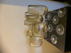 Smokey Amber Glass Chic 11 Piece Modern Barware Set  Glasses, Decanters, Pitcher