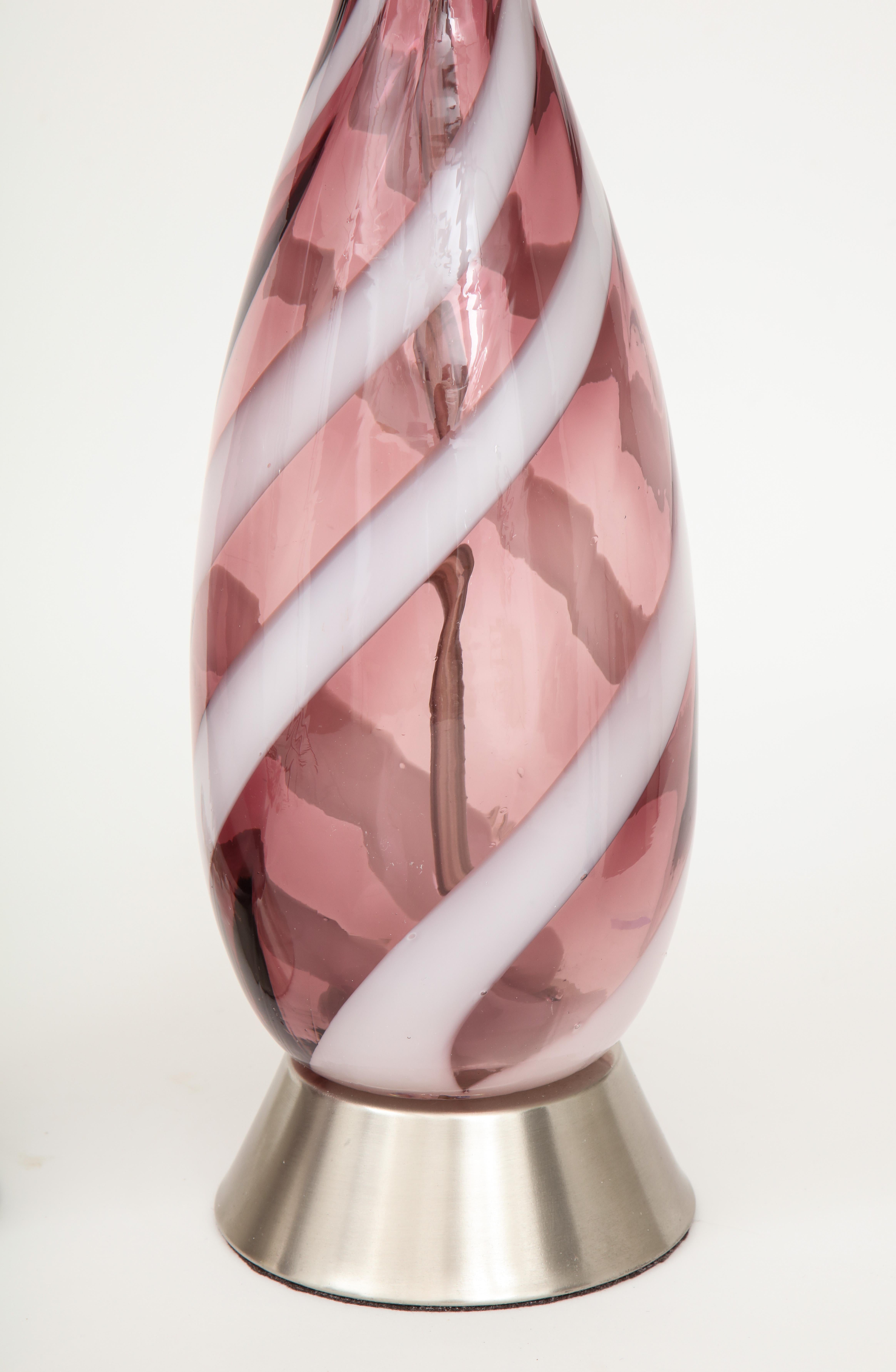 Smokey Amethyst Murano Glass Lamps For Sale 5