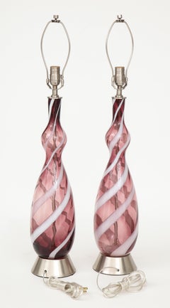 Amethyst Murano Glass Lamps