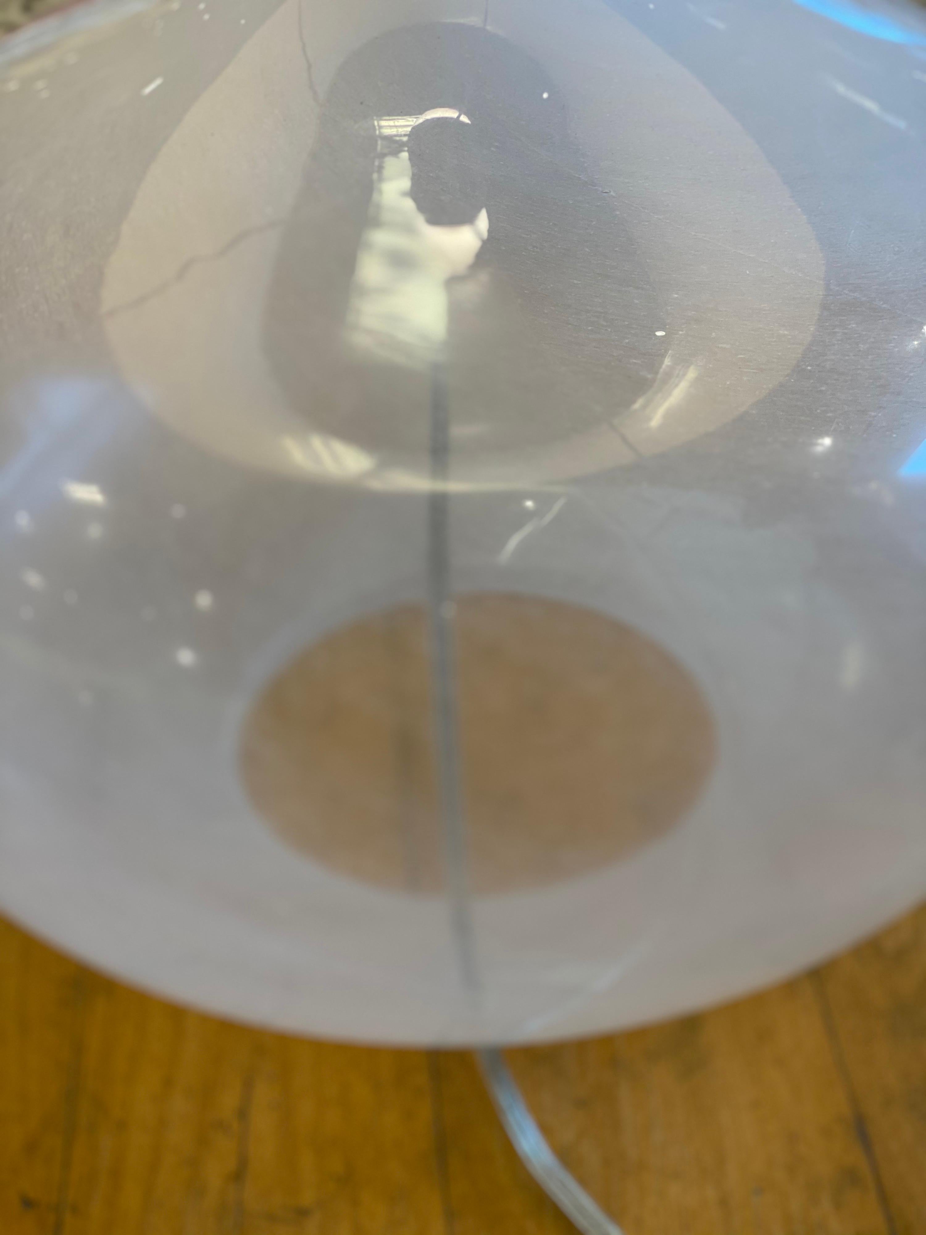 Contemporary Smokey Glass Table Lamp