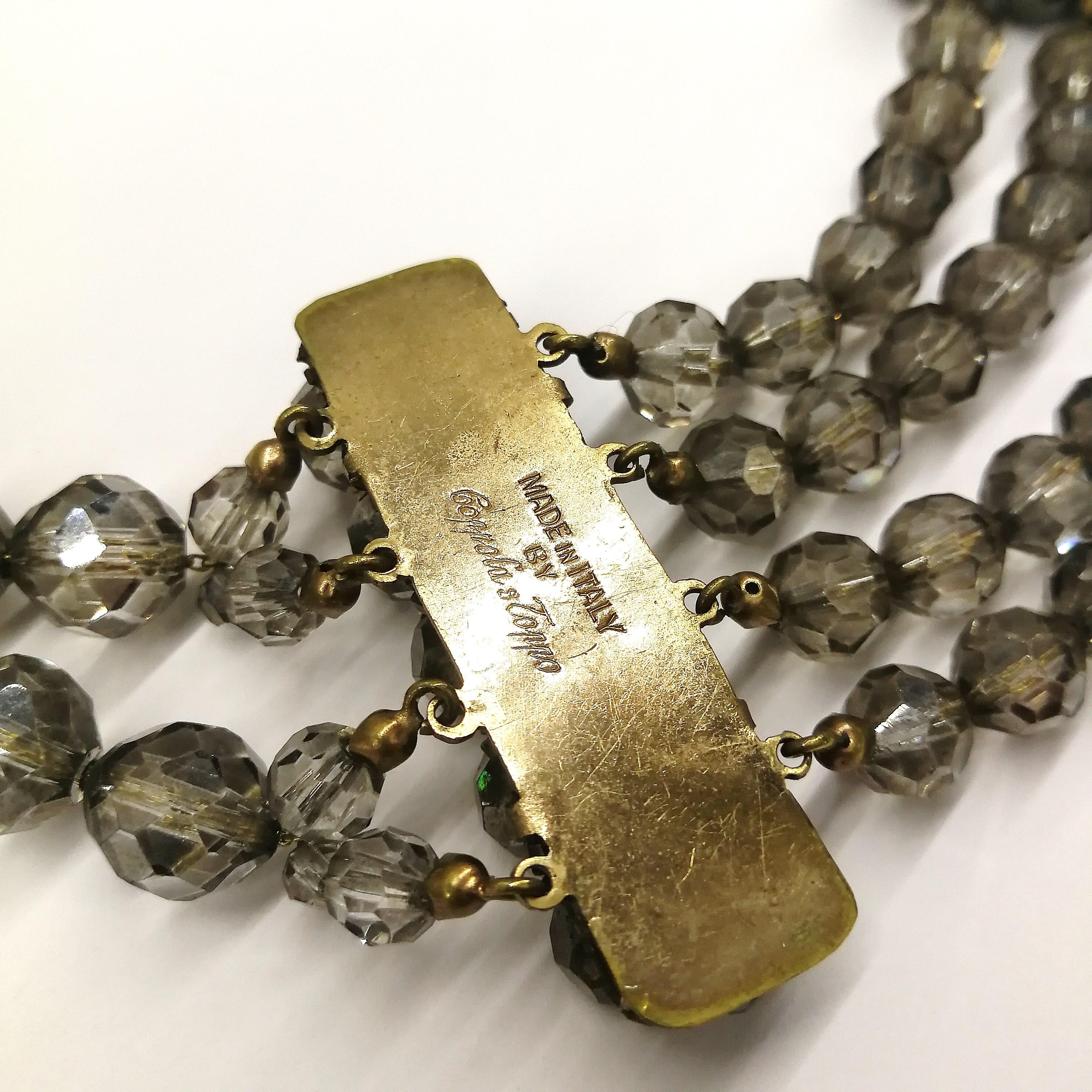 Smokey grey half crystal bead choker, Coppola e Toppo, att. Jacques Fath, 1940s 6