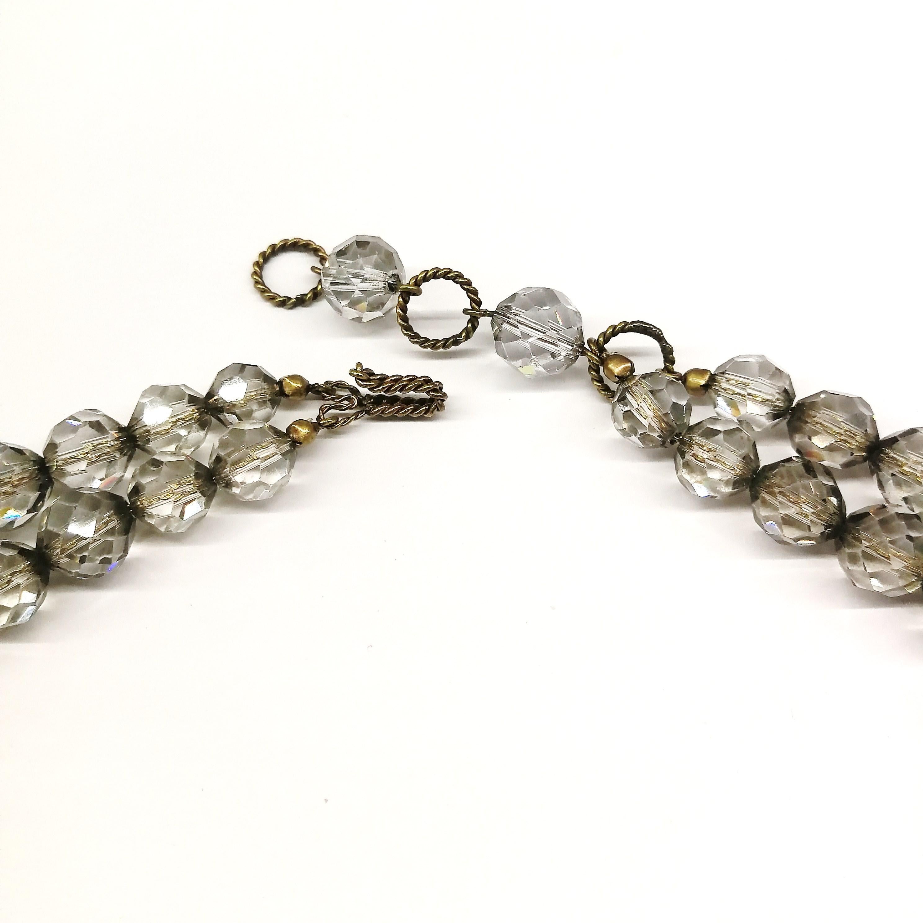 Smokey grey half crystal bead choker, Coppola e Toppo, att. Jacques Fath, 1940s 8