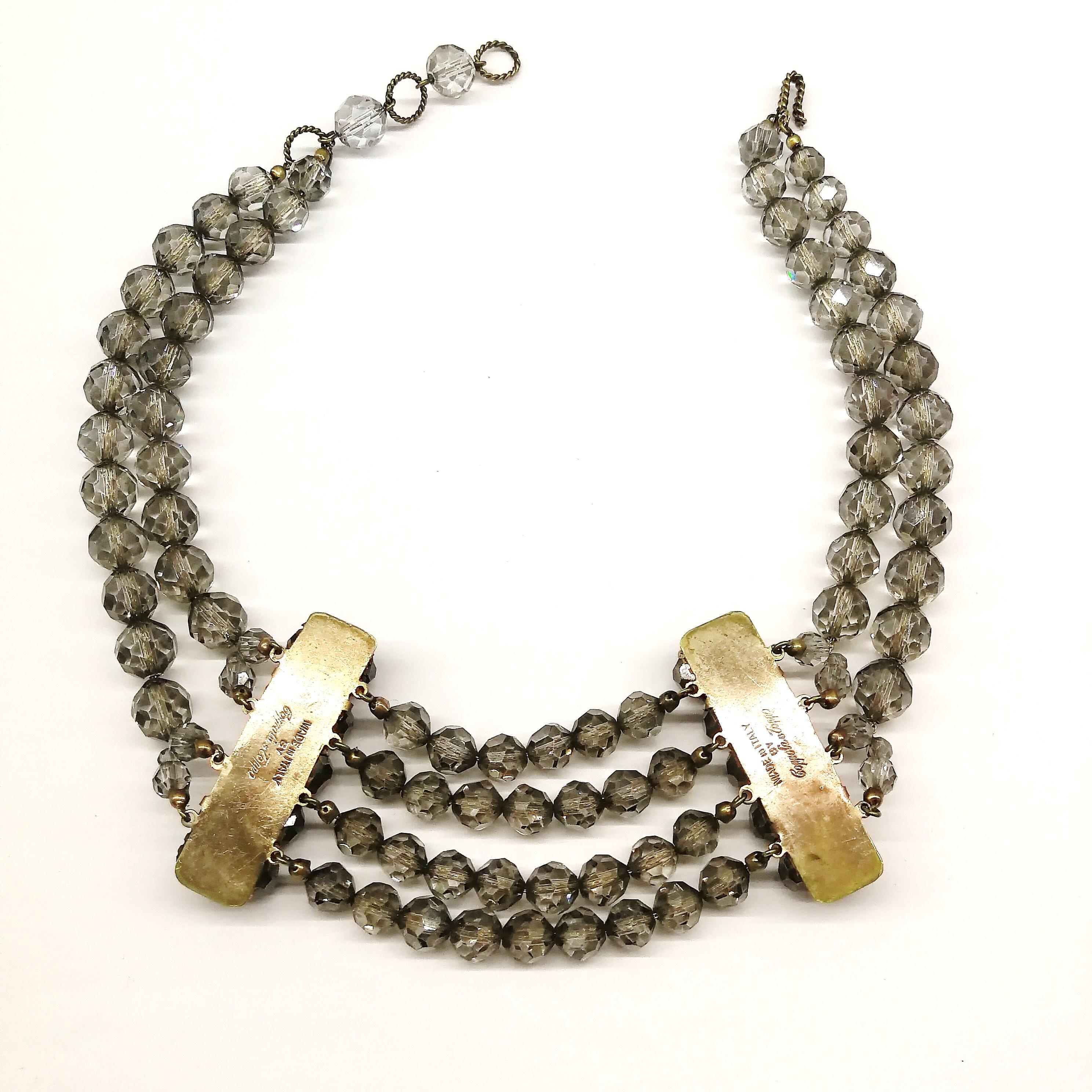 Smokey grey half crystal bead choker, Coppola e Toppo, att. Jacques Fath, 1940s 4