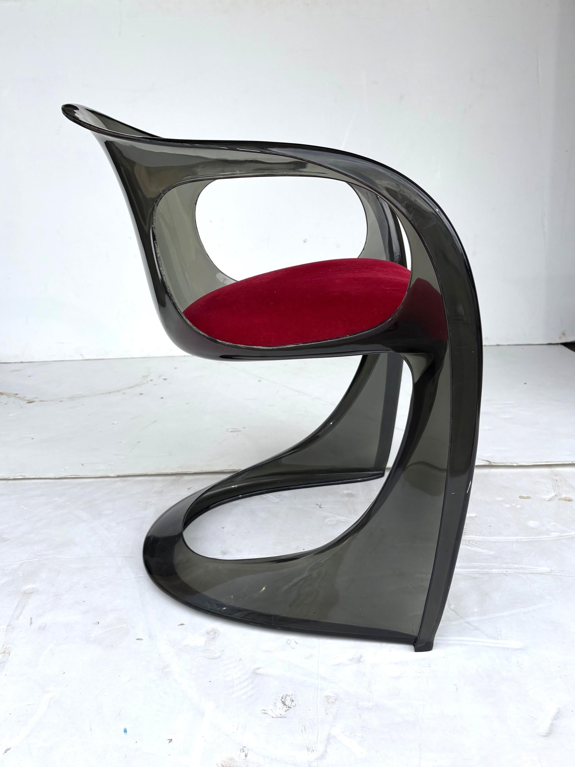Smokey Lucite Dining Chairs Set of 8 In Fair Condition For Sale In Pomona, CA