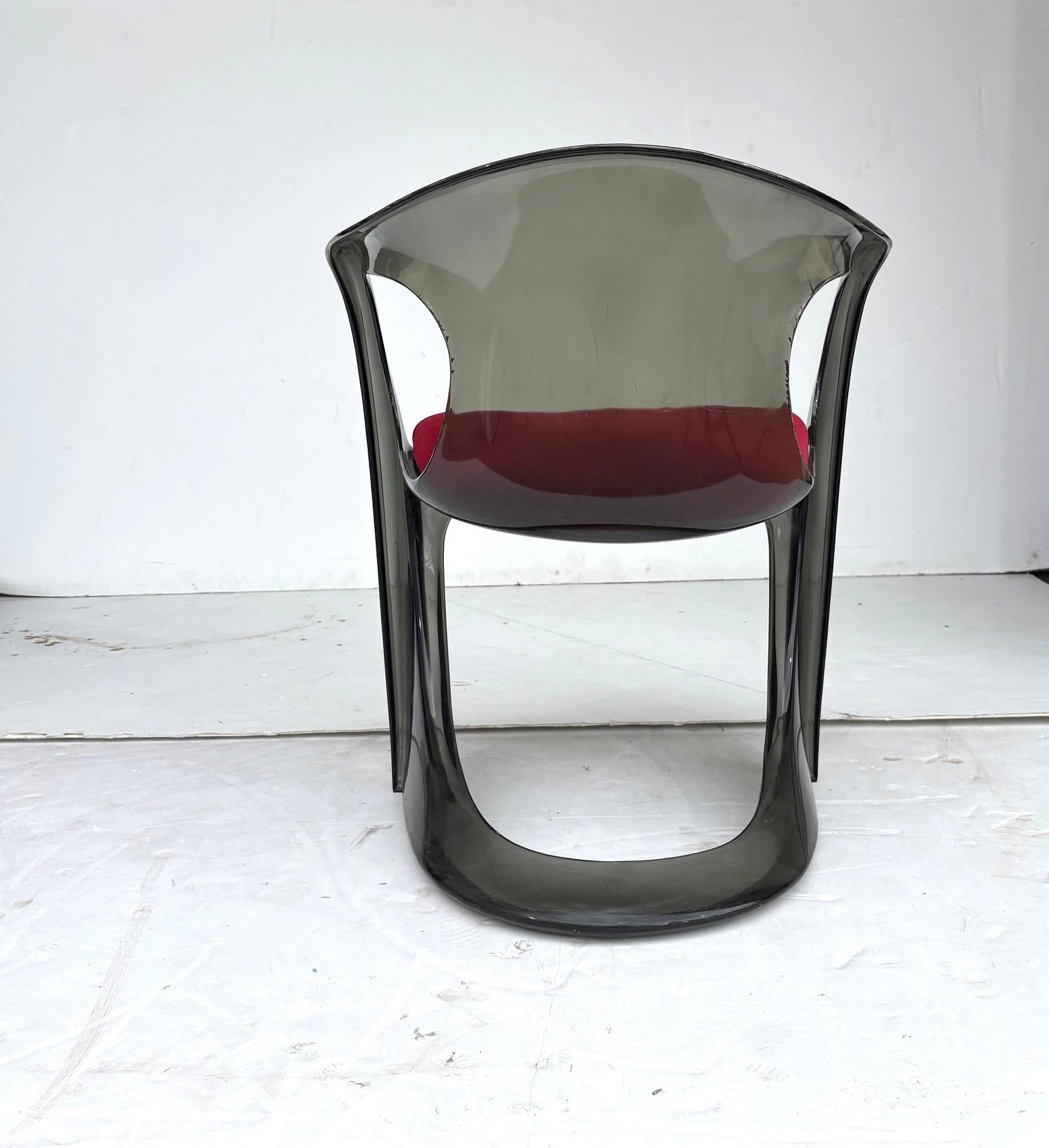 Late 20th Century Smokey Lucite Dining Chairs Set of 8 For Sale