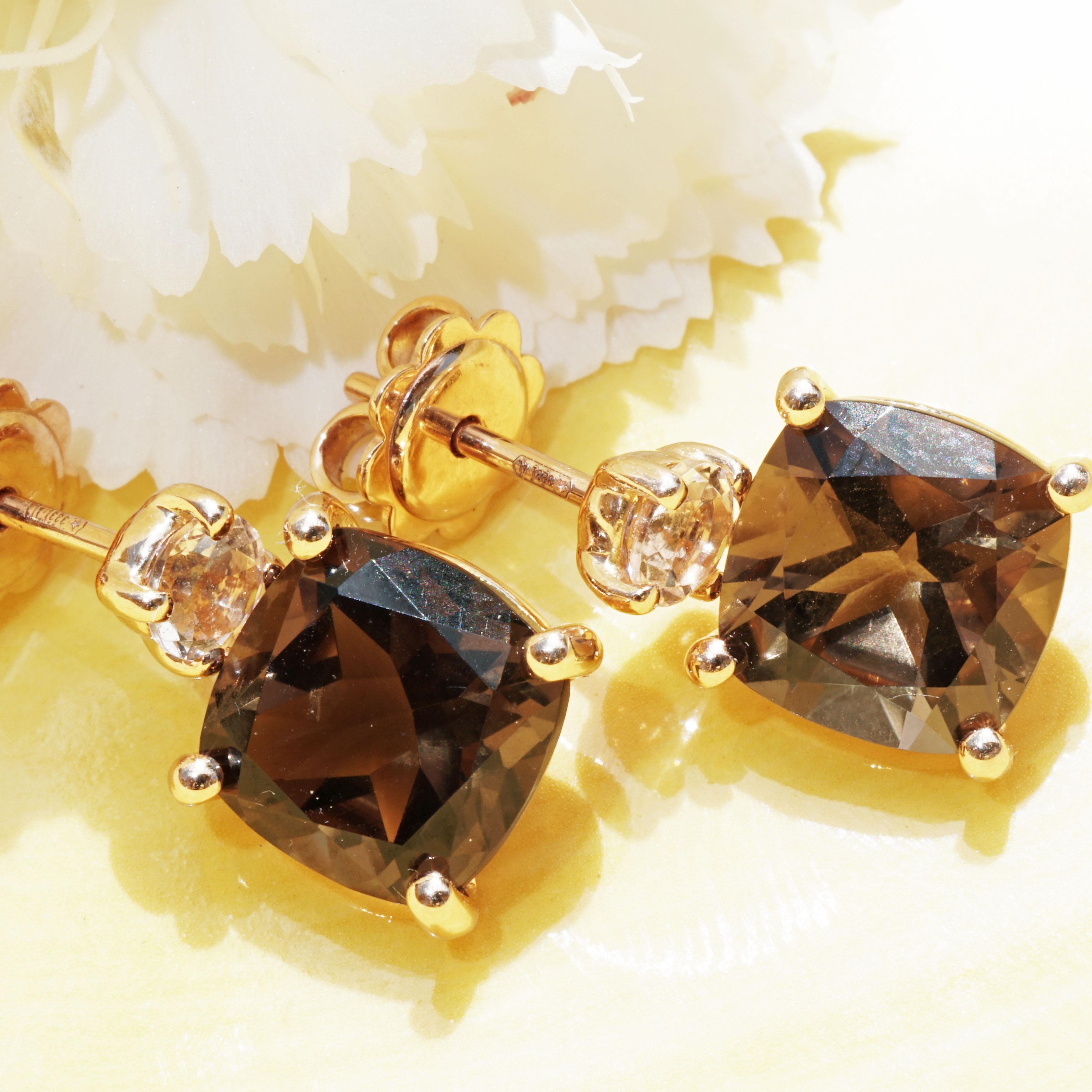Smokey Quartz and Morganite  Top Combination in Rose Gold elegant Colors & Style For Sale 3