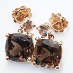 Smokey Quartz and Morganite  Top Combination in Rose Gold elegant Colors & Style