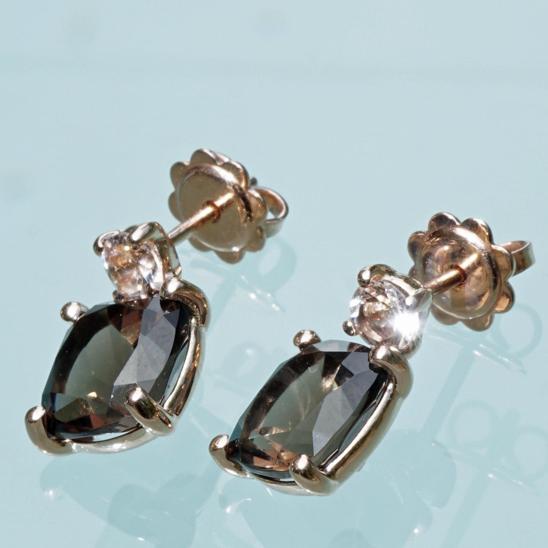 Women's or Men's Smokey Quartz and Morganite  Top Combination in Rose Gold elegant Colors & Style For Sale