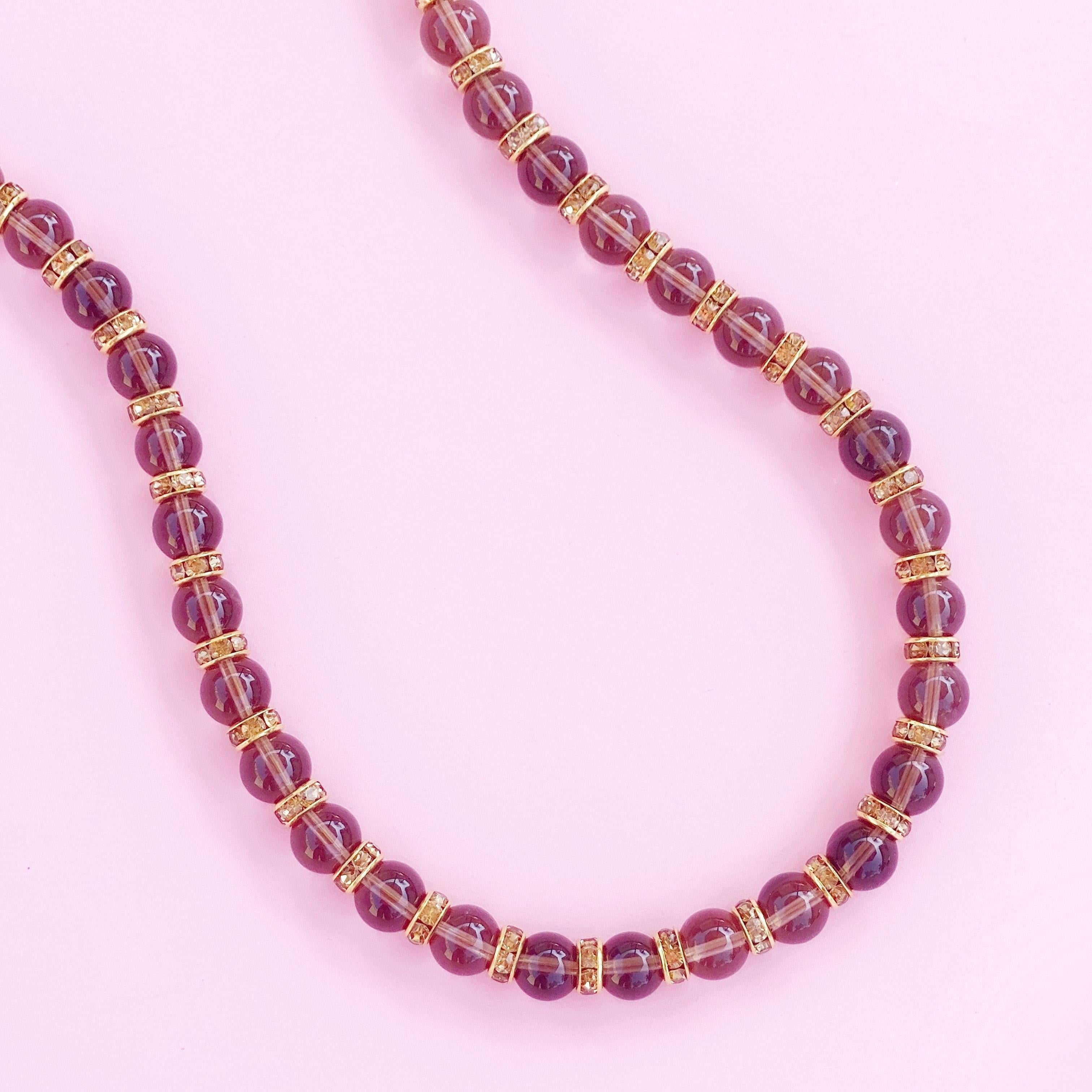 Halskette aus Rauchquarz mit Perlen und Edelsteinen (Moderne) im Angebot