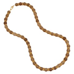 Collier de perles de quartz fumé en pierres précieuses