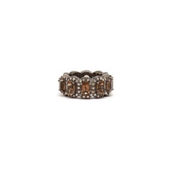 Smokey Quartz Diamond Tiara Ring