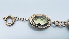 Bracciale A Link con quarzo fumé in oro 14K, Made in Mexico