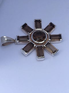 Ciondolo con quarzo fumé in argento sterling