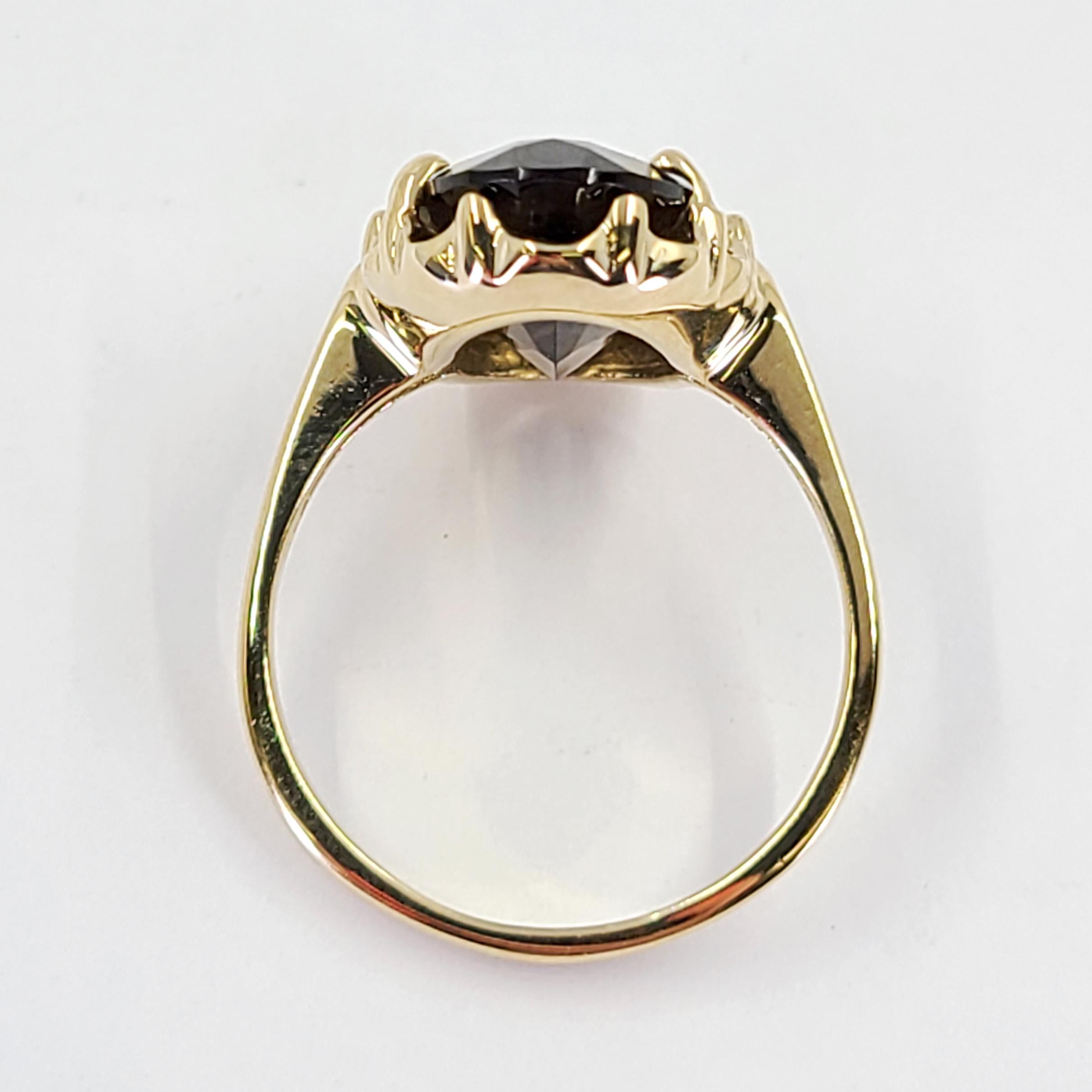 Oval Cut Smokey Quartz Solitaire Cocktail Ring For Sale