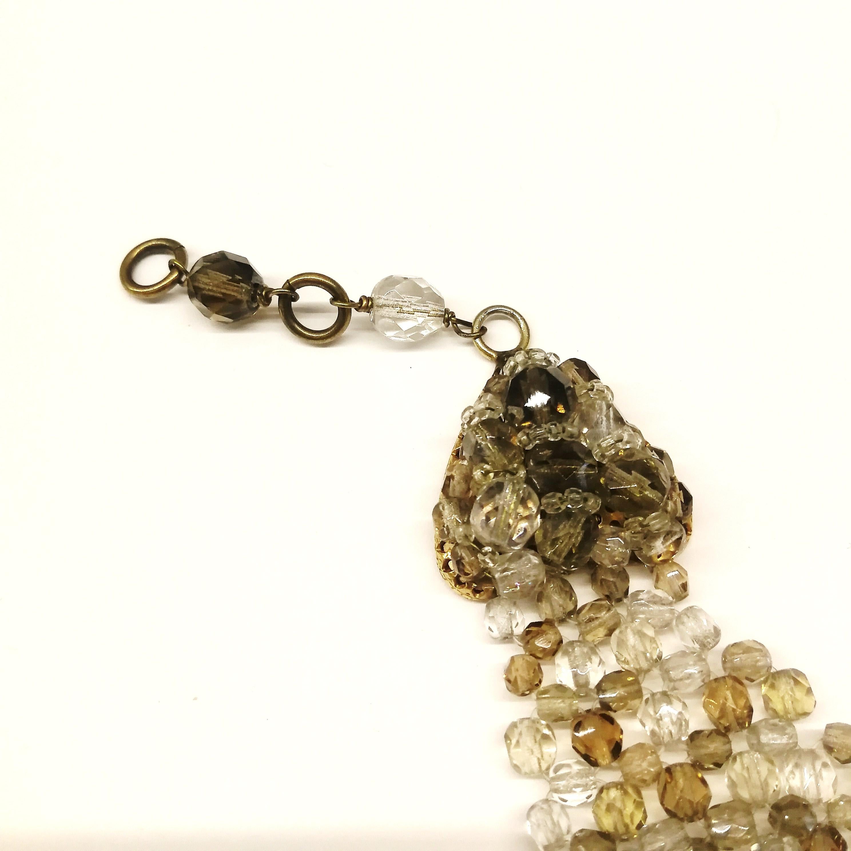 Smokey quartz, taupe and clear glass bead collar, Coppola e Toppo, early 1960s. 1