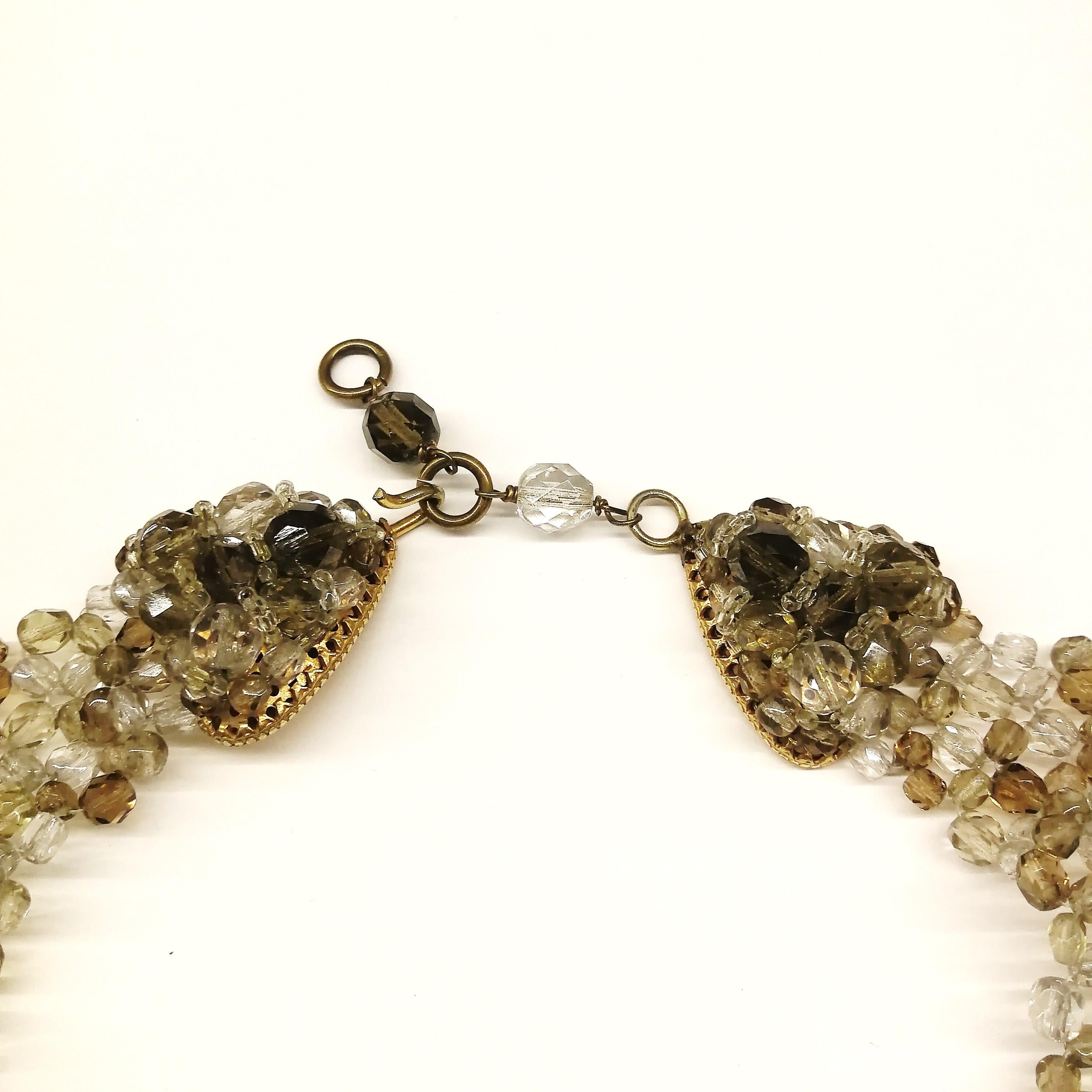 Smokey quartz, taupe and clear glass bead collar, Coppola e Toppo, early 1960s. 2