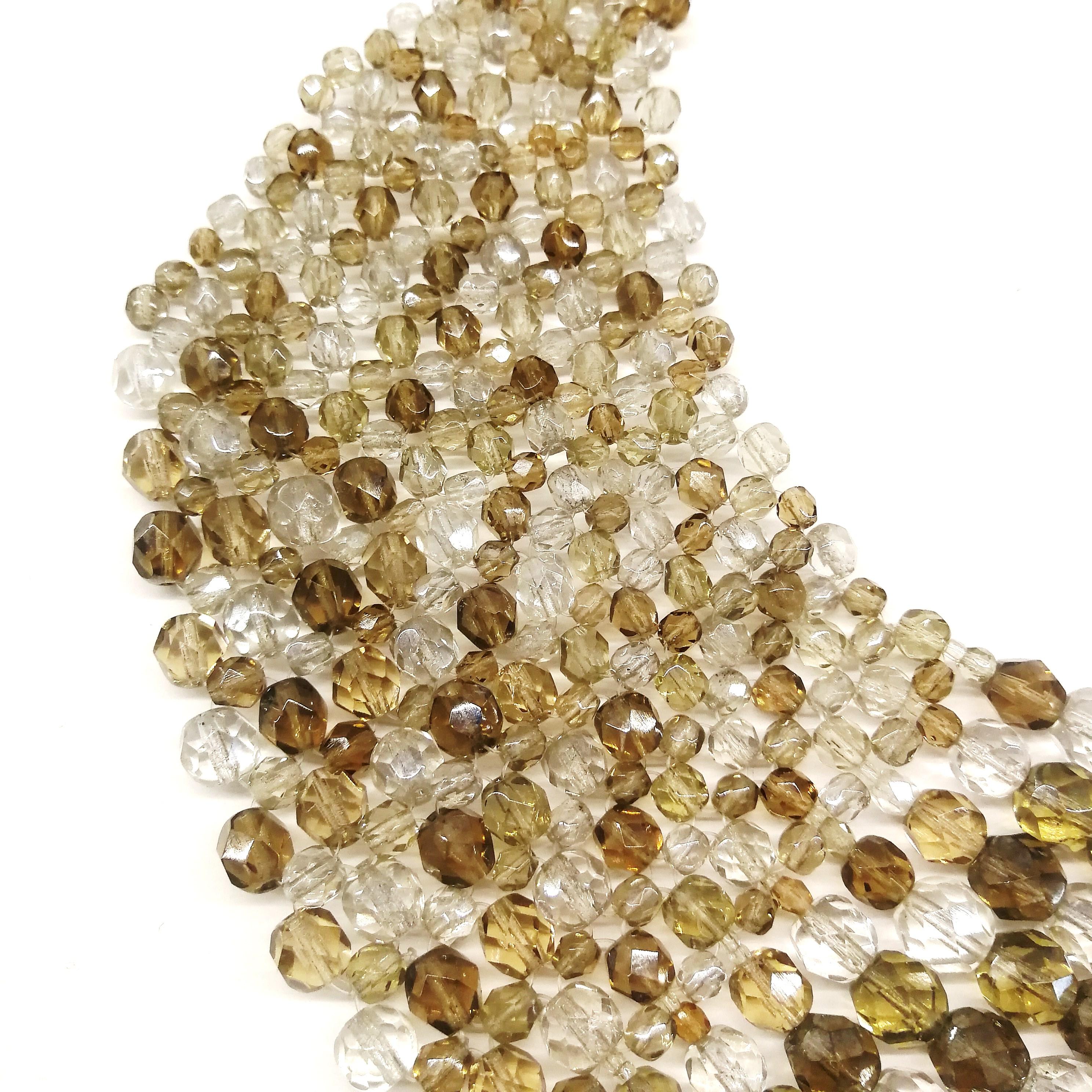 Smokey quartz, taupe and clear glass bead collar, Coppola e Toppo, early 1960s. 4