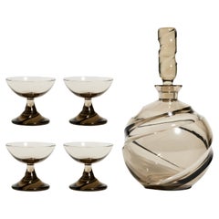 Smokey Swirled Decanter Set