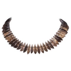 Collana di perline in topazio fumé