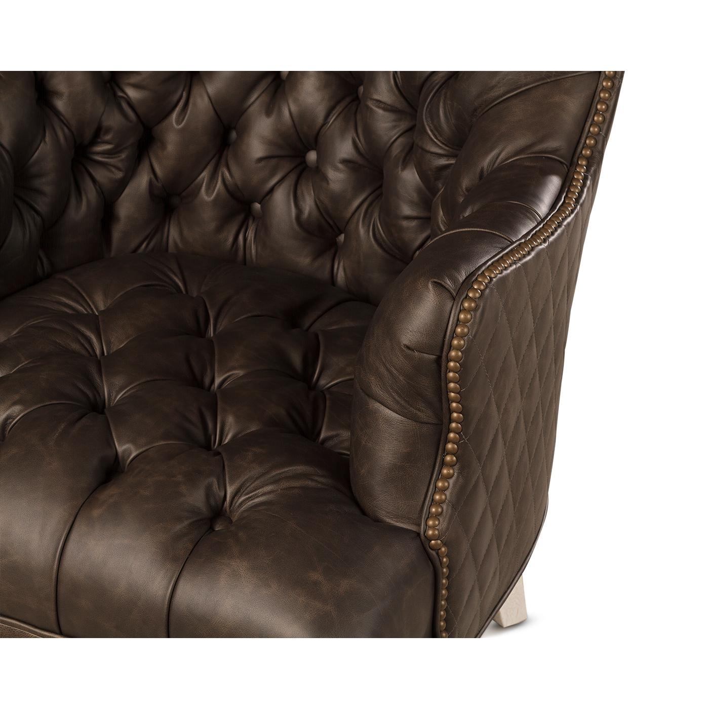 North American Smokey Tufted Armchair For Sale