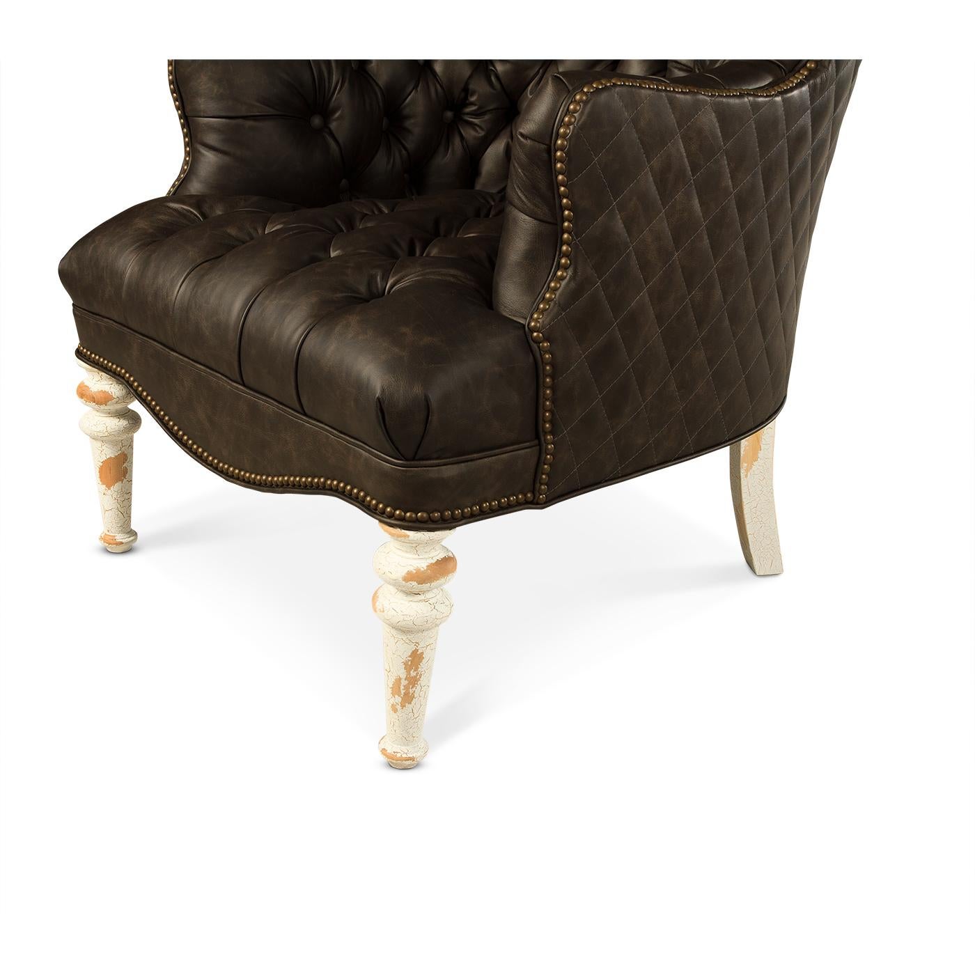 Smokey Tufted Armchair In New Condition For Sale In Westwood, NJ