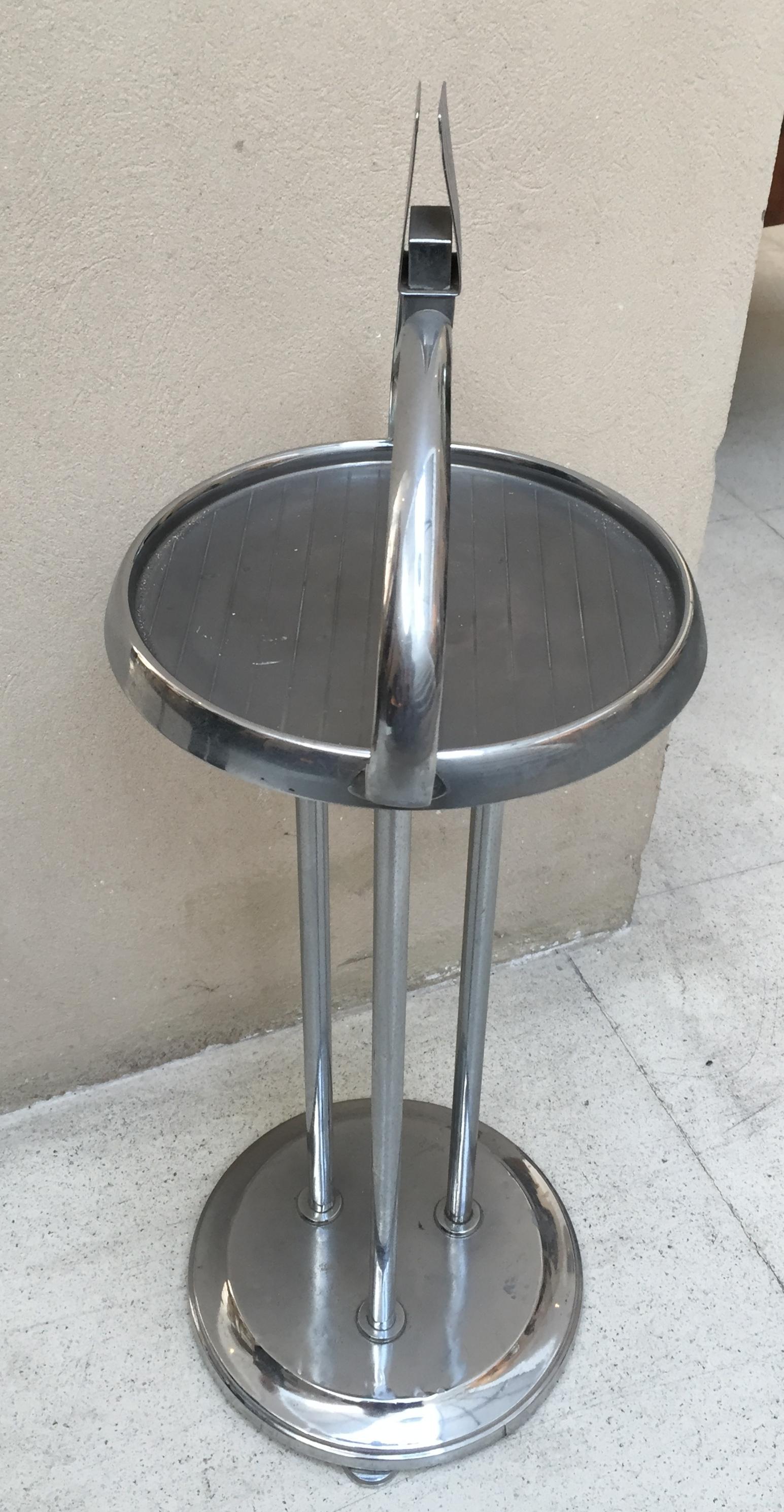 French Smoking Art Deco Table, France 1930 in chrome For Sale