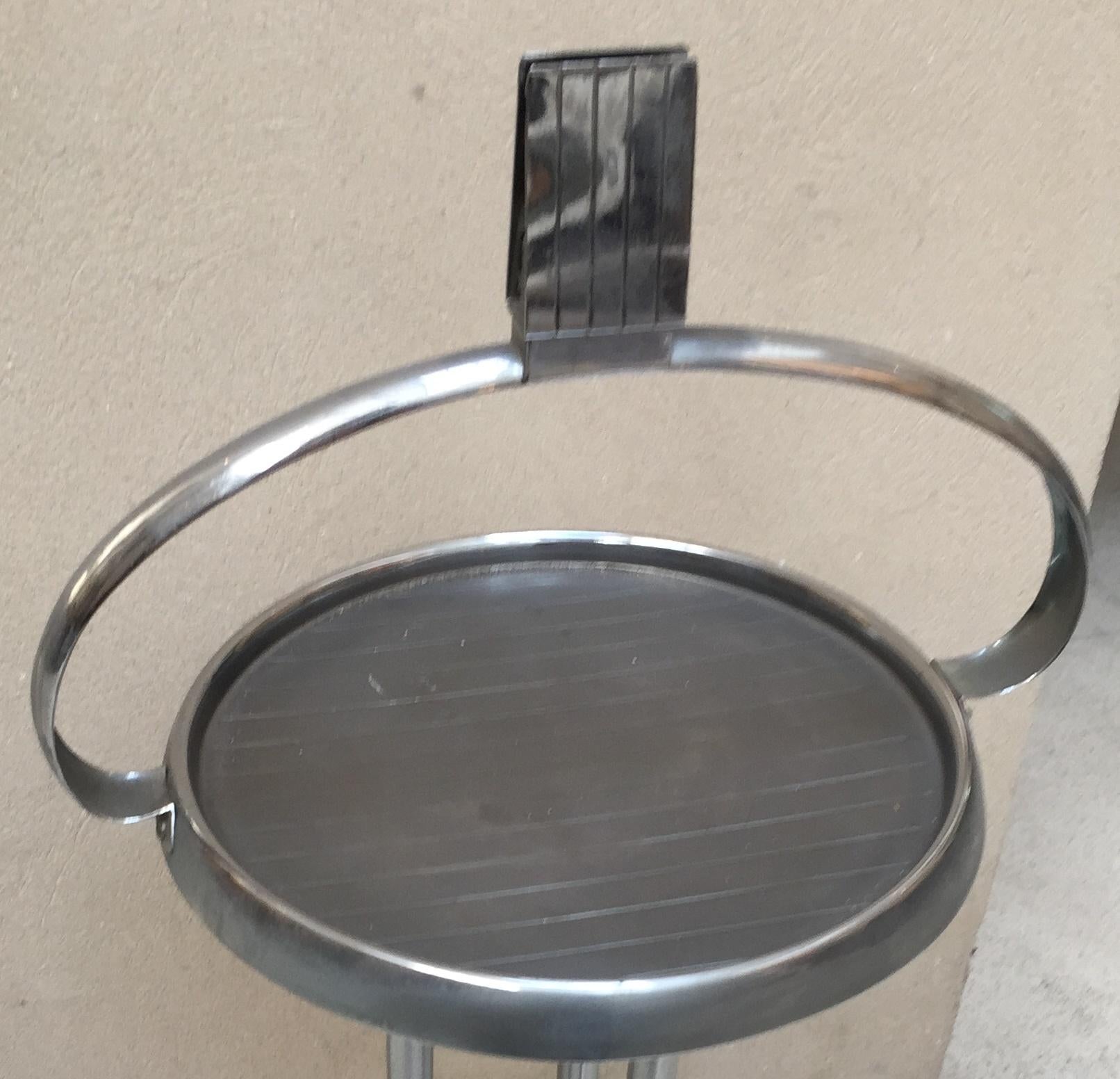 Mid-20th Century Smoking Art Deco Table, France 1930 in chrome For Sale