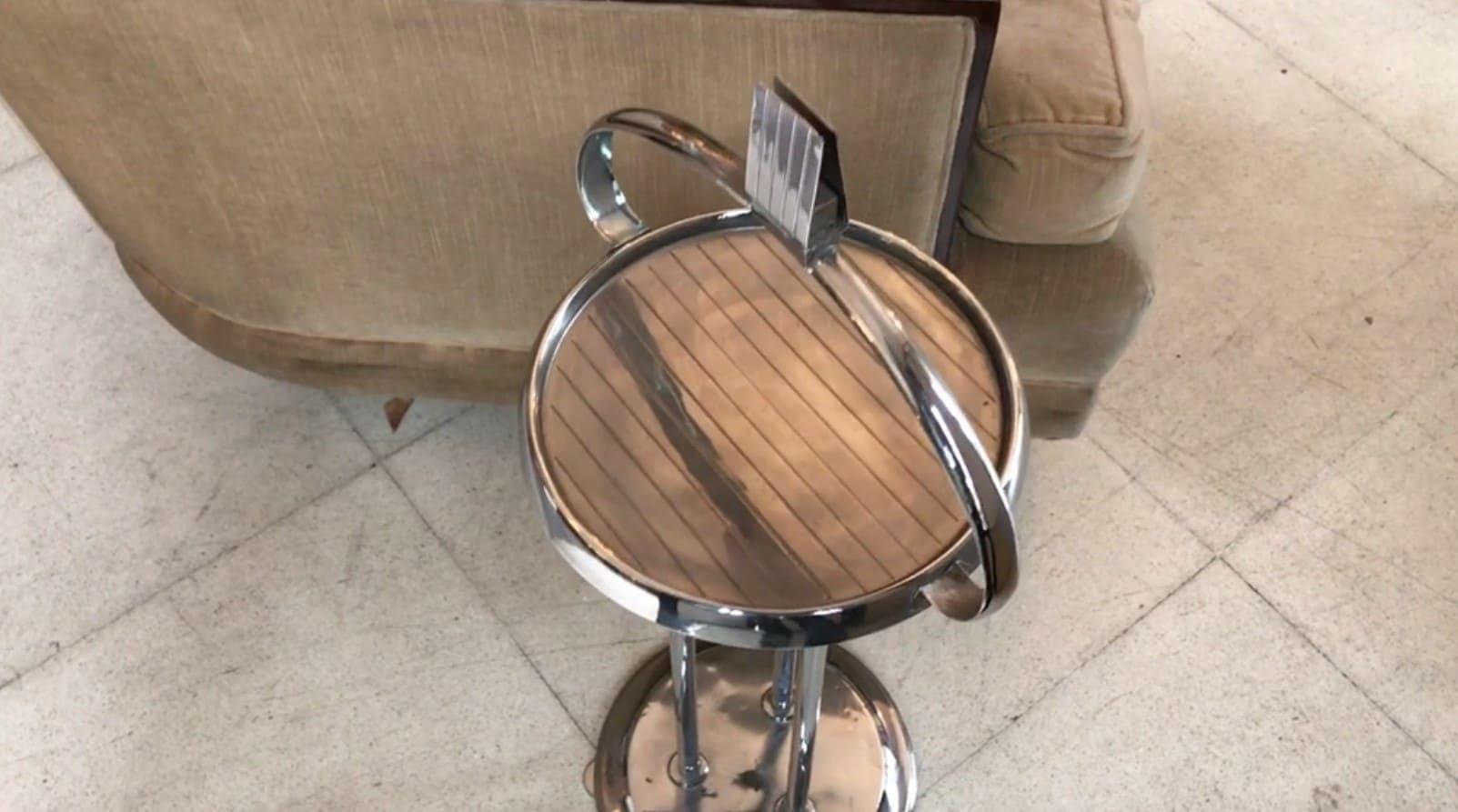 Smoking Art Deco Table, France 1930 in chrome For Sale 3