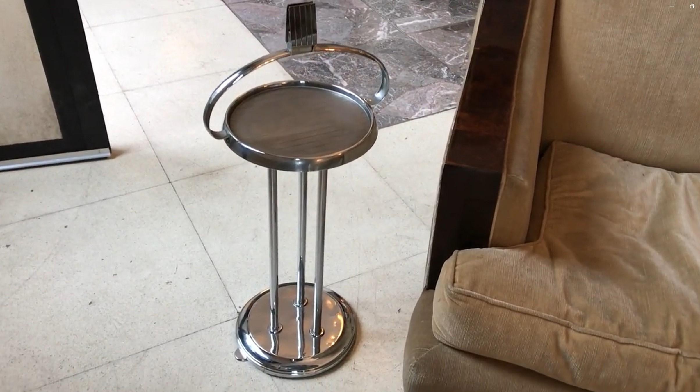 Smoking Art Deco Table, France 1930 in chrome For Sale 2
