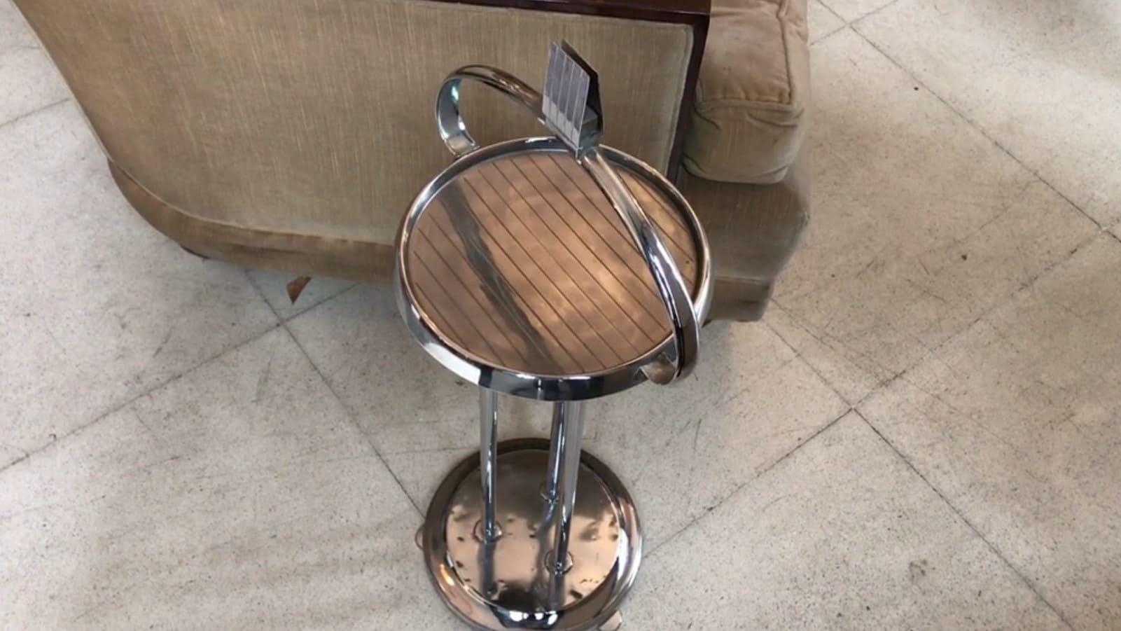 Smoking Art Deco Table, France 1930 in chrome For Sale 6