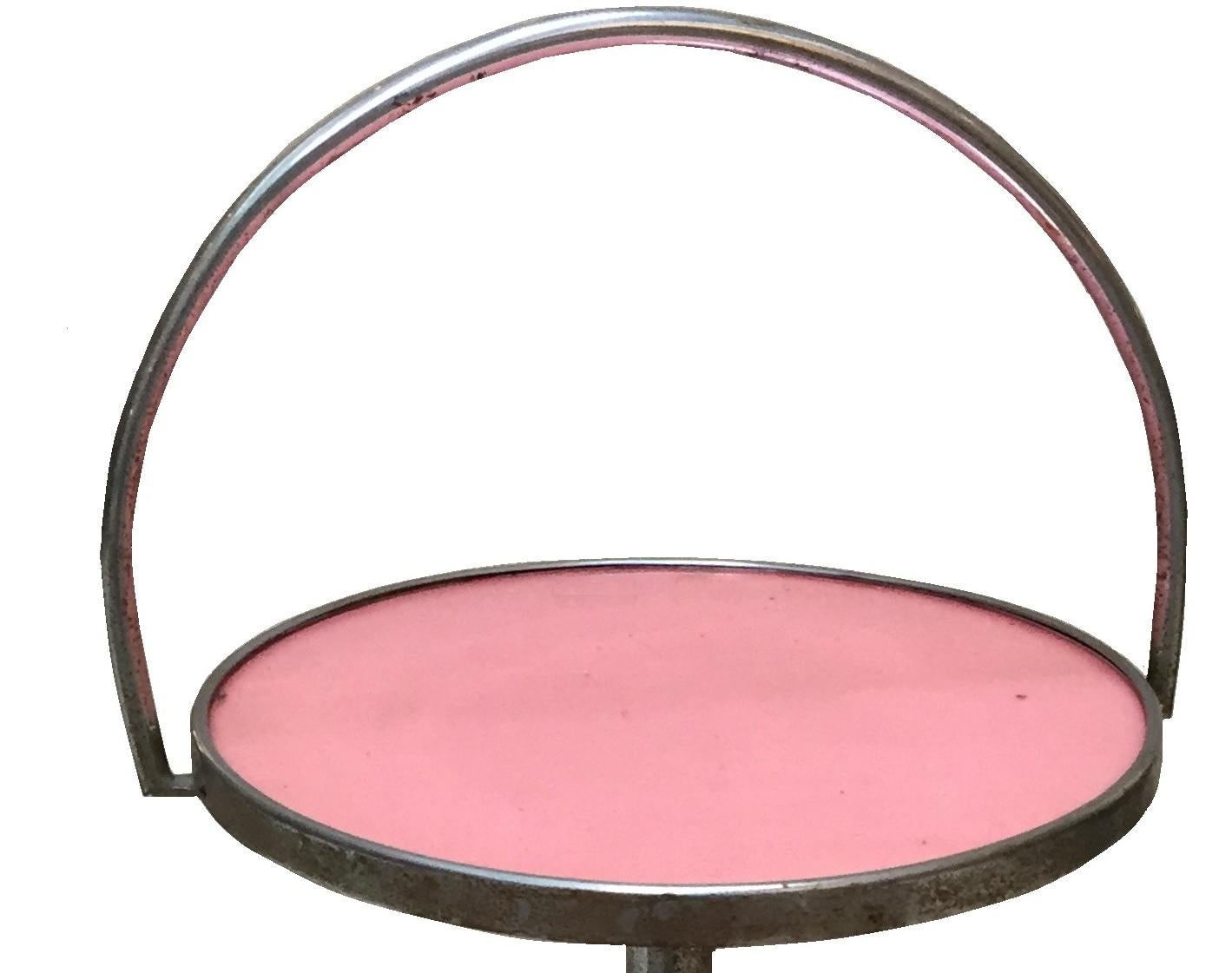 French Smoking Art Deco Table in Chrome and Glass, France, 1930 For Sale
