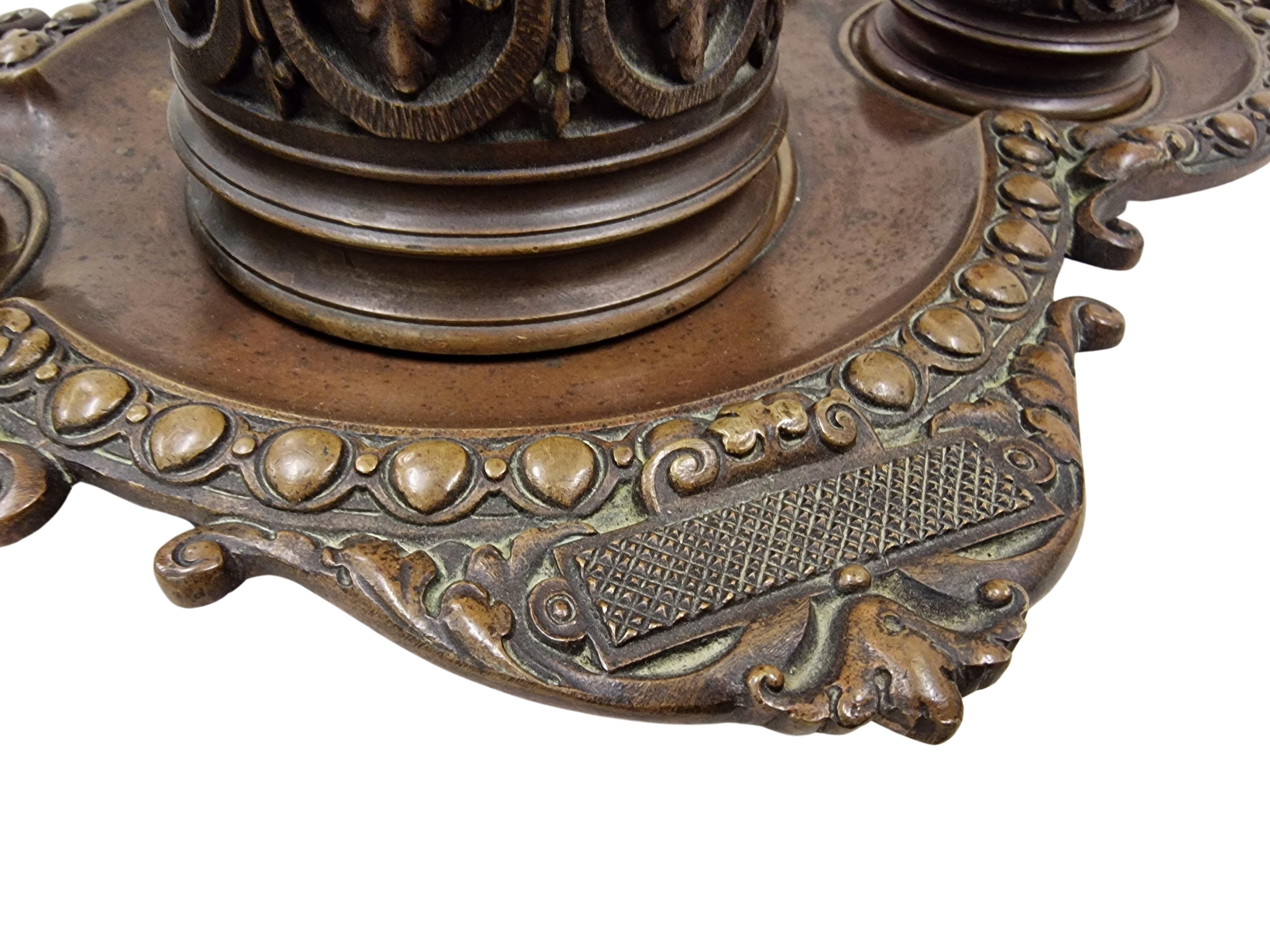 Smoking Set 4 Pieces, Tabakzigarre, Bronze massiv gestempelt, Historismus 1880 Europa (Europäisch) im Angebot