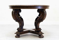 Smoking Table Dining Table Herrenzimmer Antique Table Löwentatzen Alt