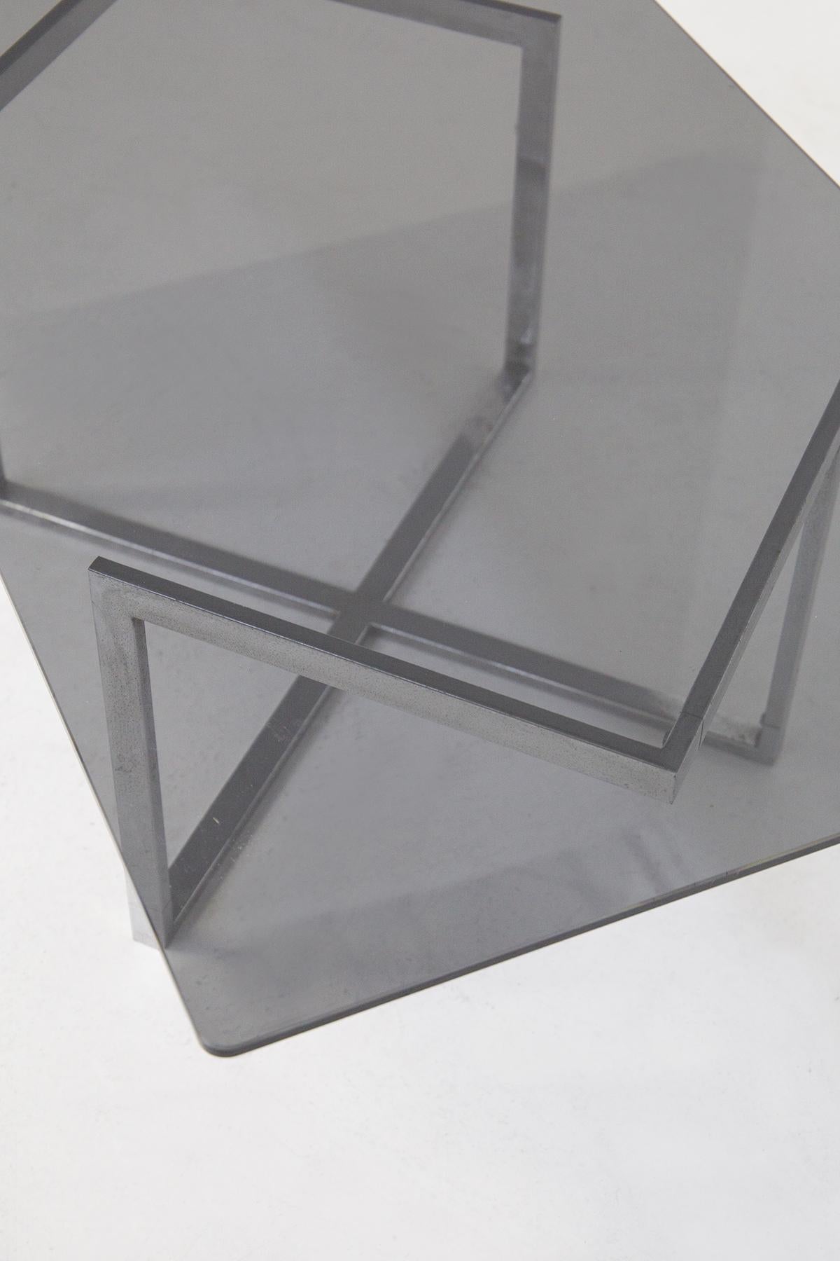 Smoking Table in Glass and Steel by Vittorio Introini from Vip's Residence In Good Condition For Sale In Milano, IT