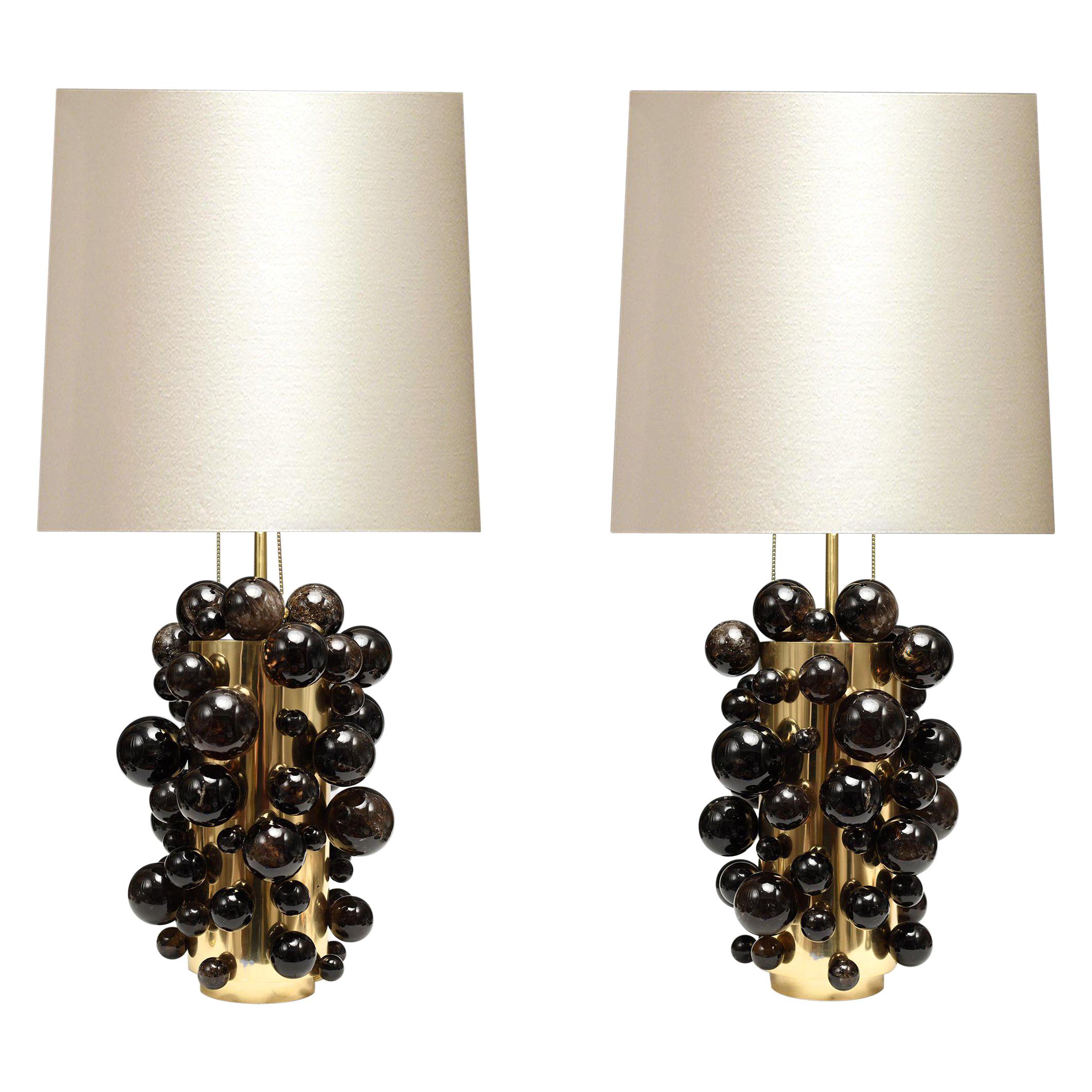 Smoky Bubble Rock Crystal Lamps by Phoenix