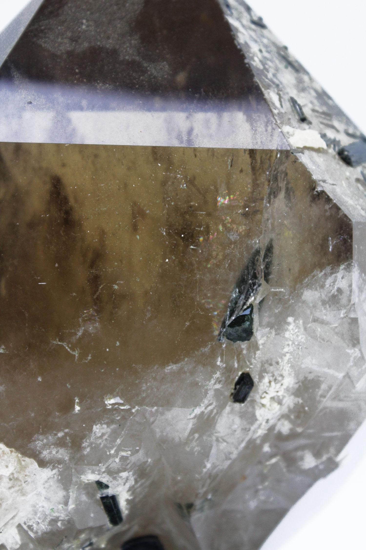 Brazilian Smoky Citrine Crystal Point on a Custom Black Stand For Sale