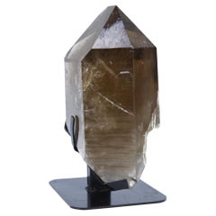 Smoky Citrine Crystal Point on a Custom Black Stand