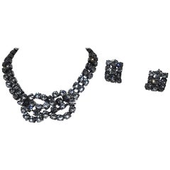 Smoky Crystals Necklace & Earrings