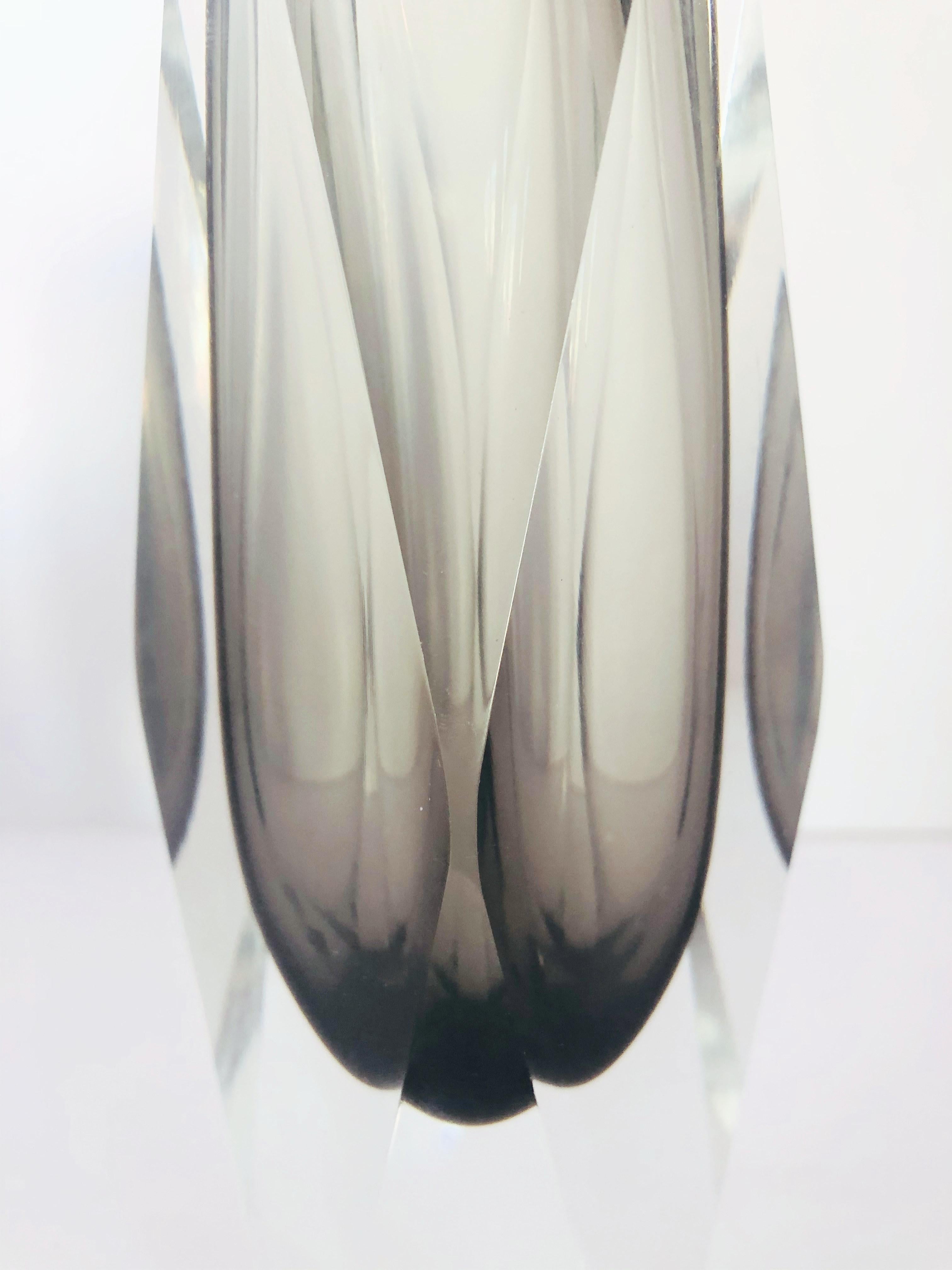 Smoky Faceted Sommerso Vase by Mandruzzato FINAL CLEARANCE SALE In Good Condition In Los Angeles, CA