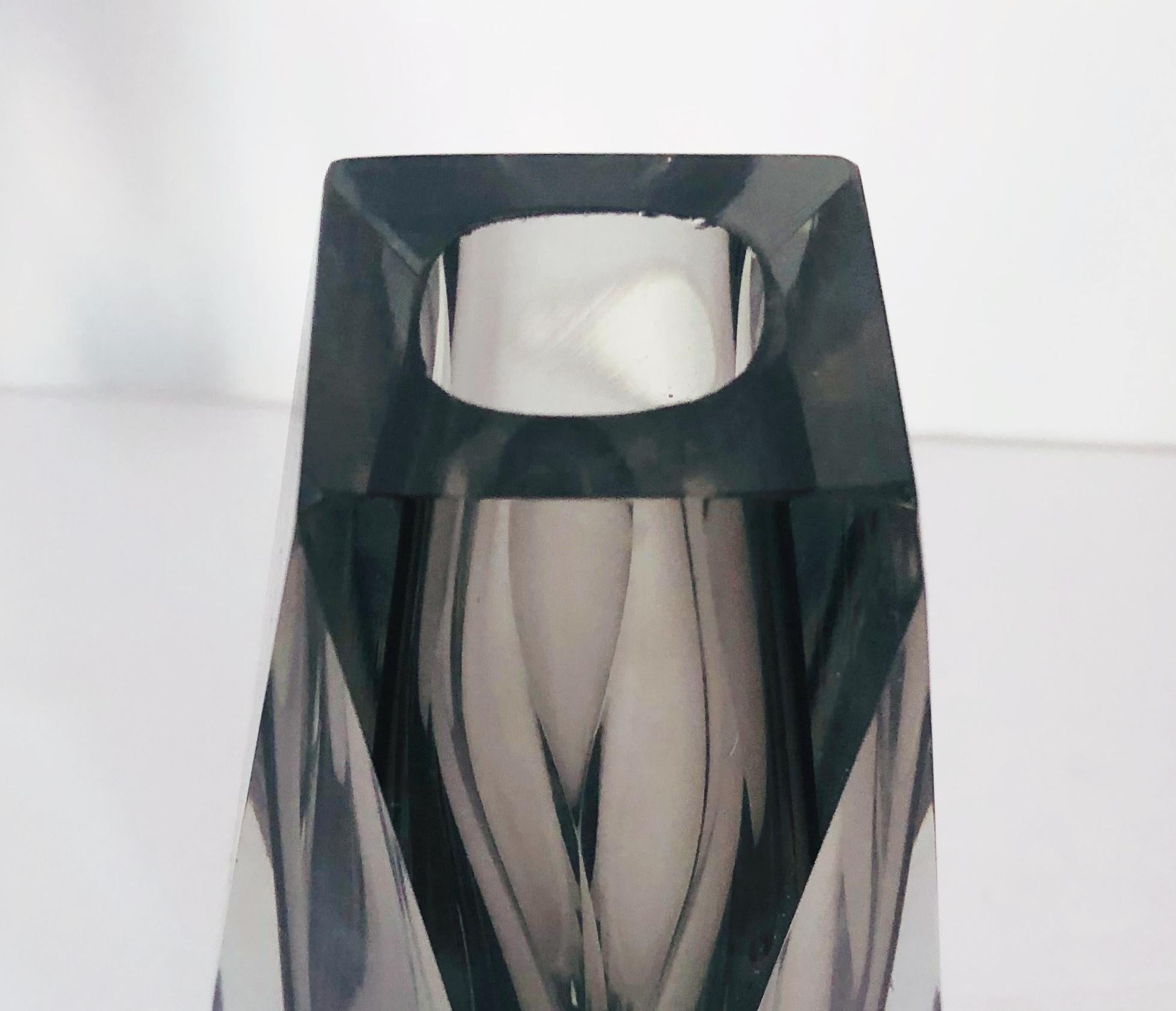 20th Century Smoky Faceted Sommerso Vase by Mandruzzato FINAL CLEARANCE SALE