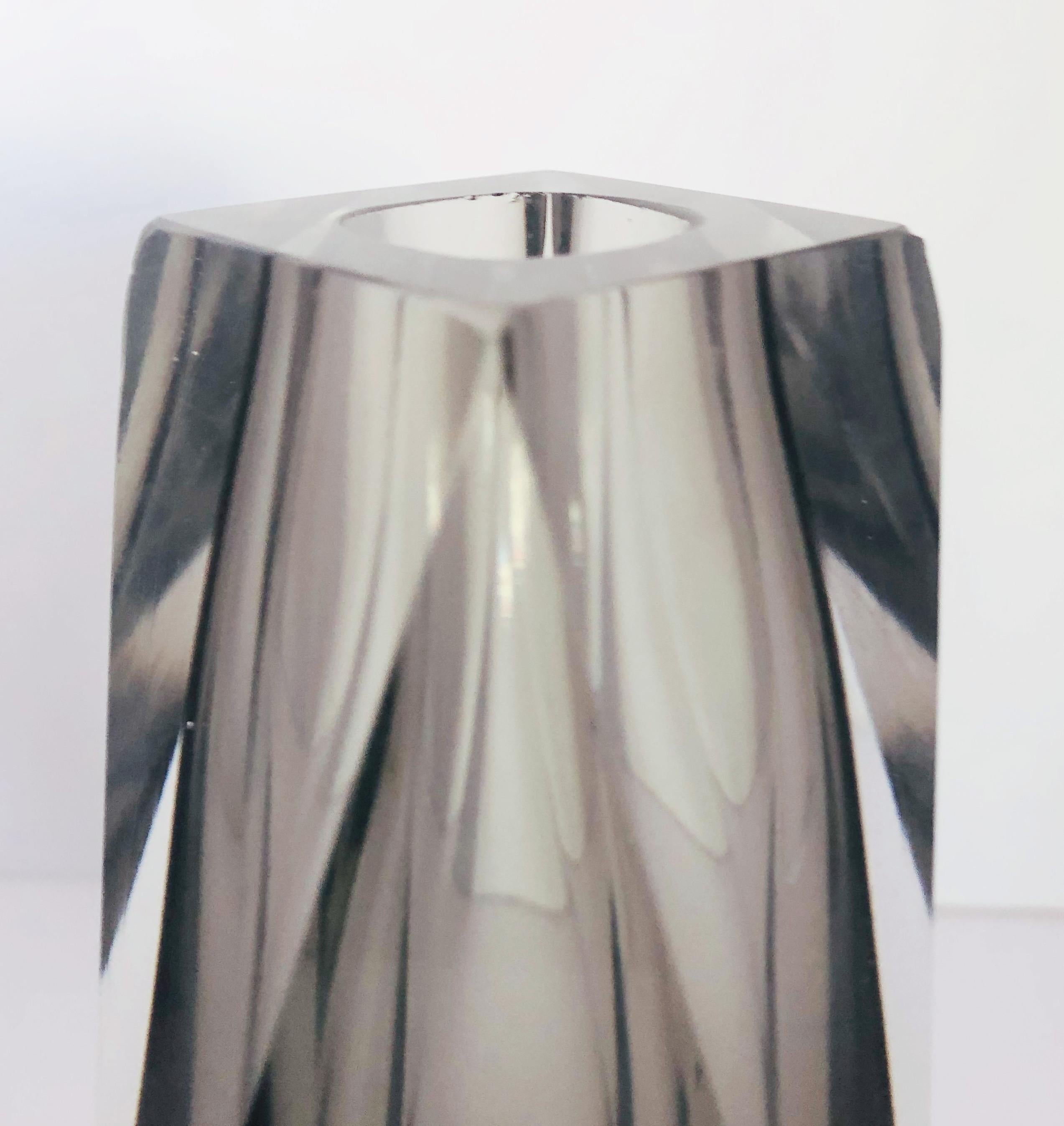Murano Glass Smoky Faceted Sommerso Vase by Mandruzzato FINAL CLEARANCE SALE