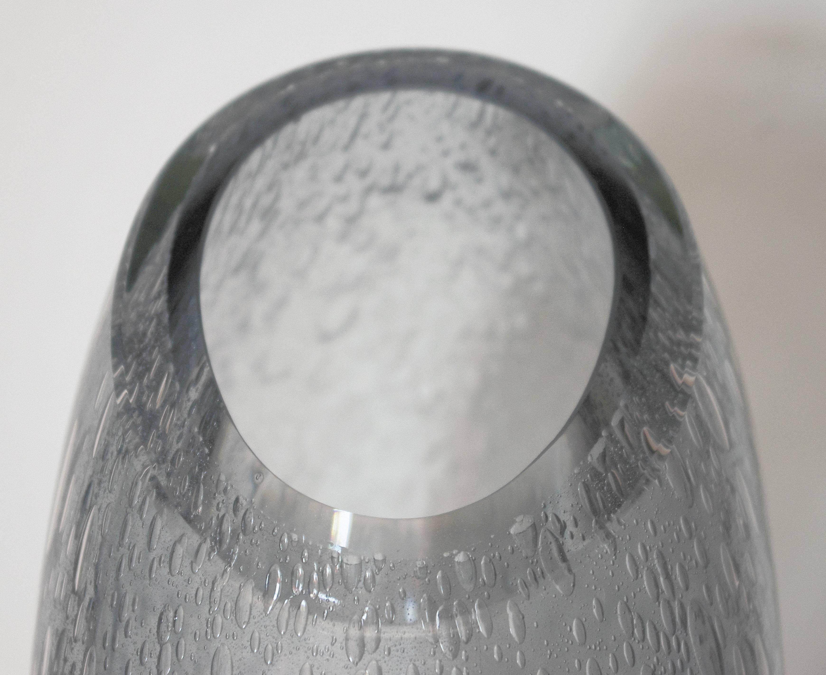 Blown Glass Smoky Gray Vase by Alberto Dona